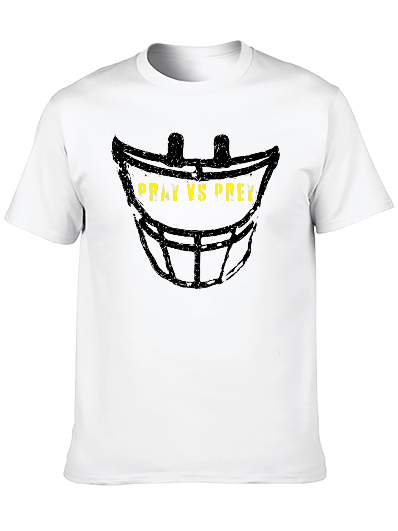 Pray vs Prey Football Helmet Graphic T-Shirt