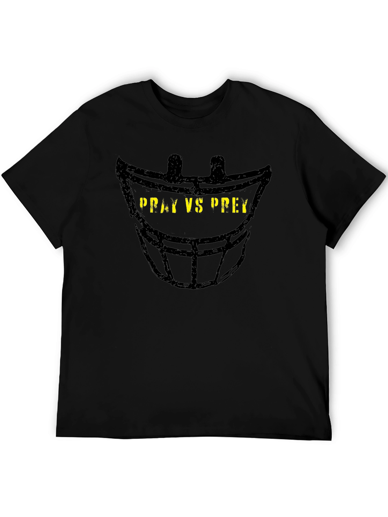 Pray vs Prey Football Helmet Graphic T-Shirt