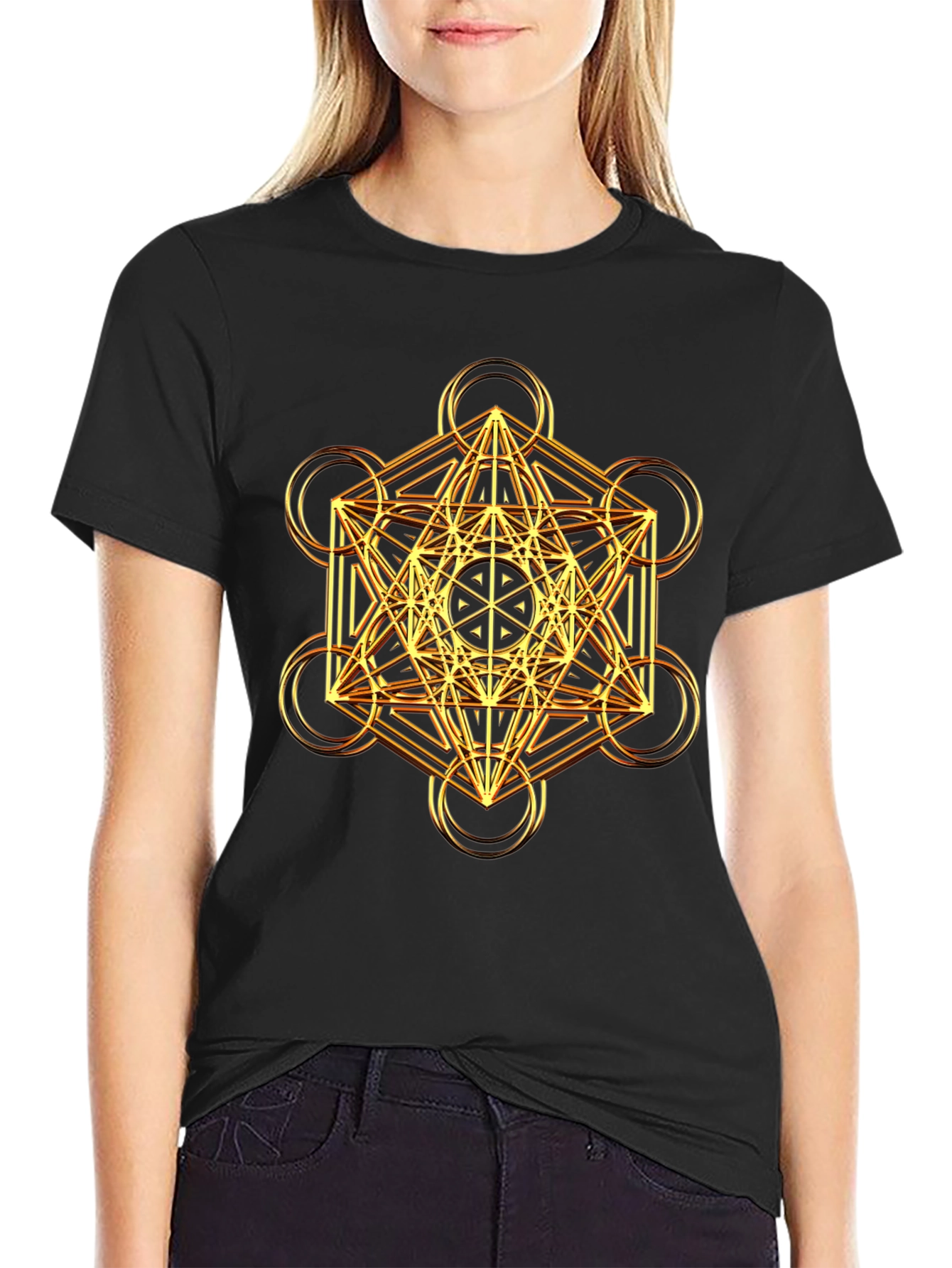 Sacred Geometry Metatron Cube Graphic Tee
