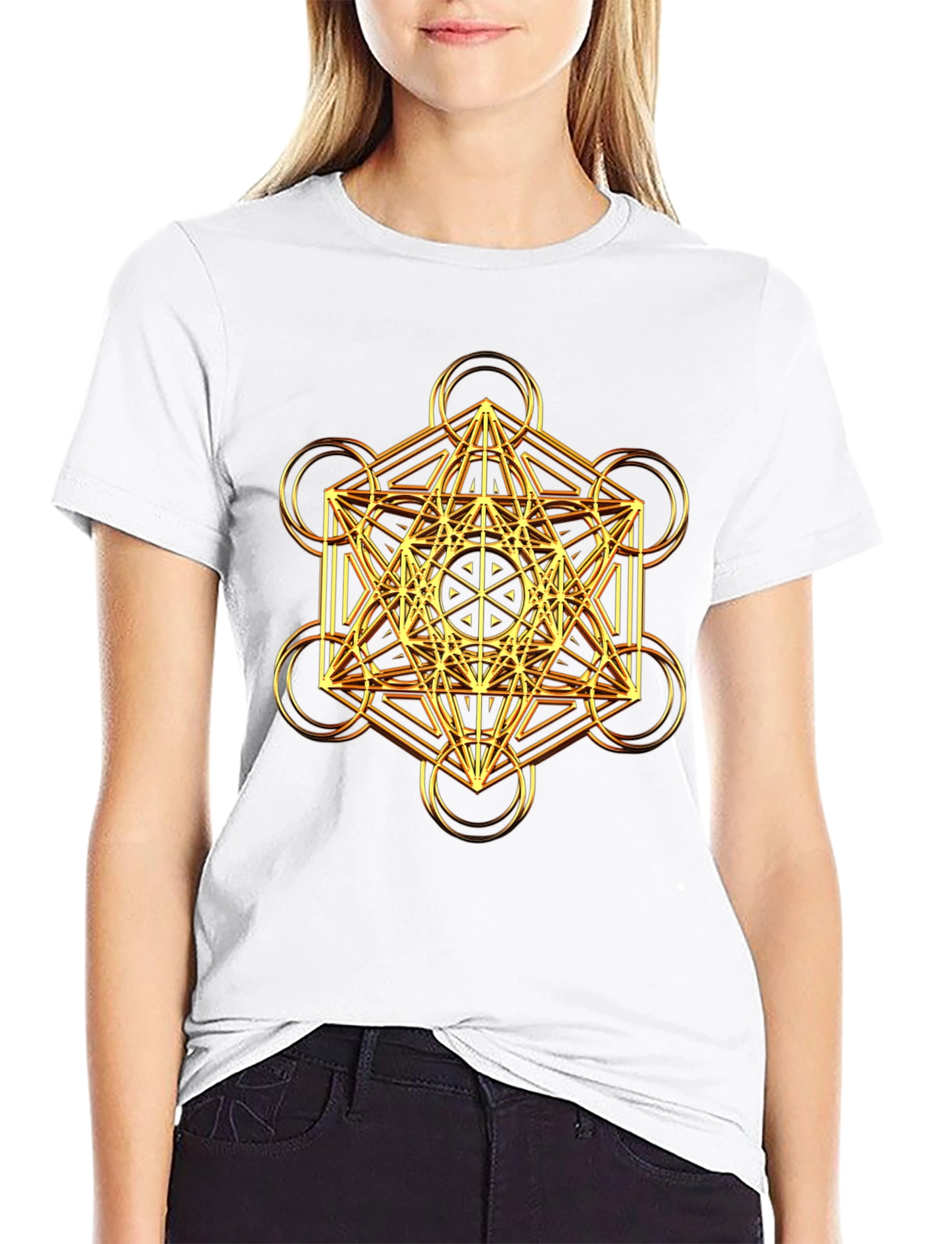Sacred Geometry Metatron Cube Graphic Tee