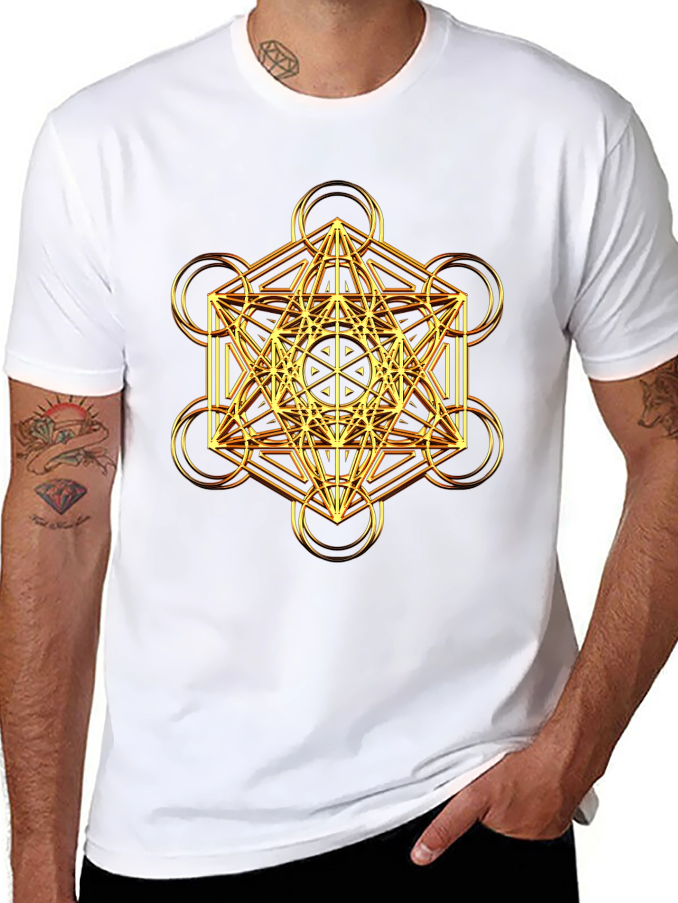 Sacred Geometry Metatron Cube Graphic Tee