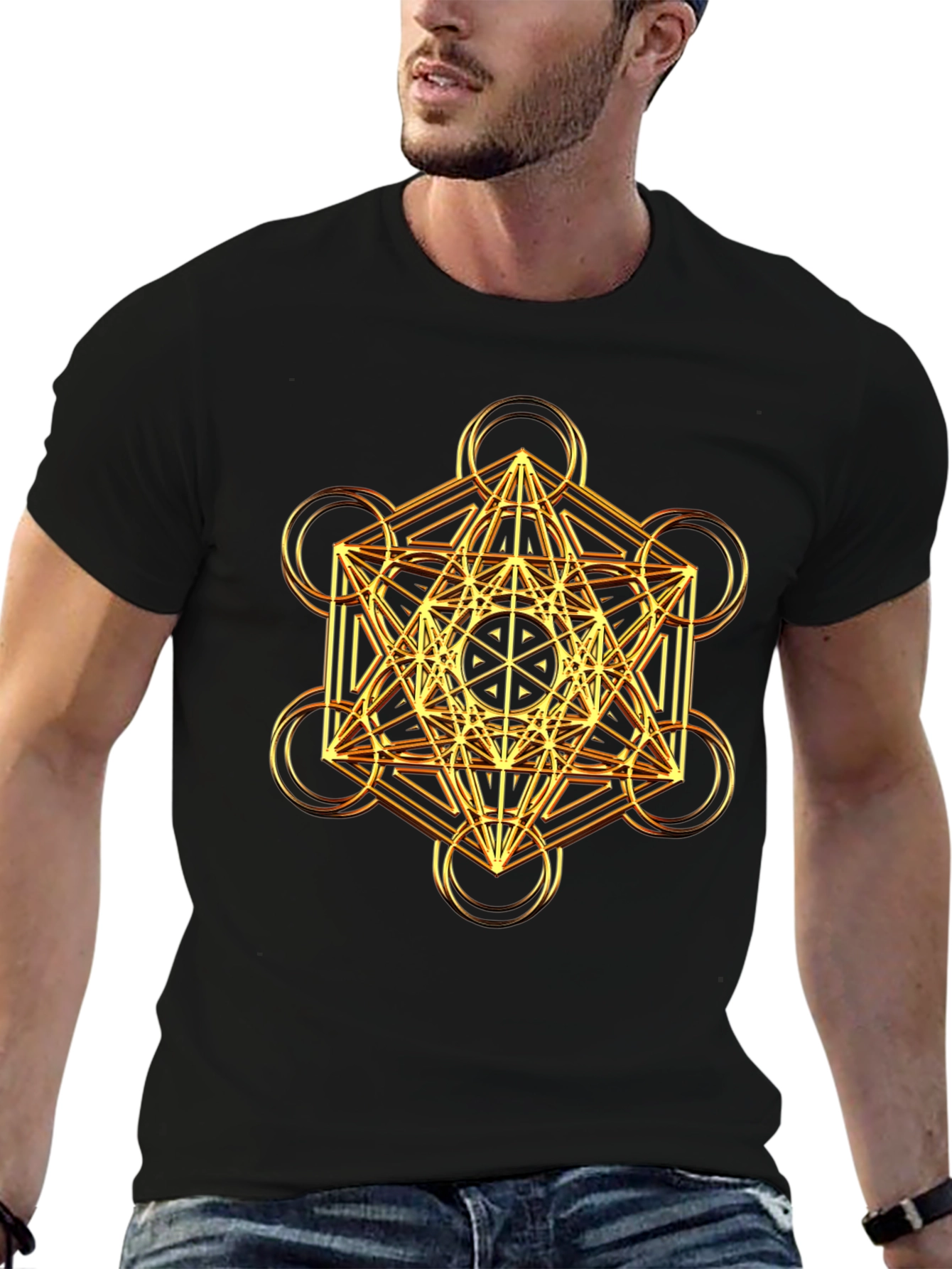 Sacred Geometry Metatron Cube Graphic Tee