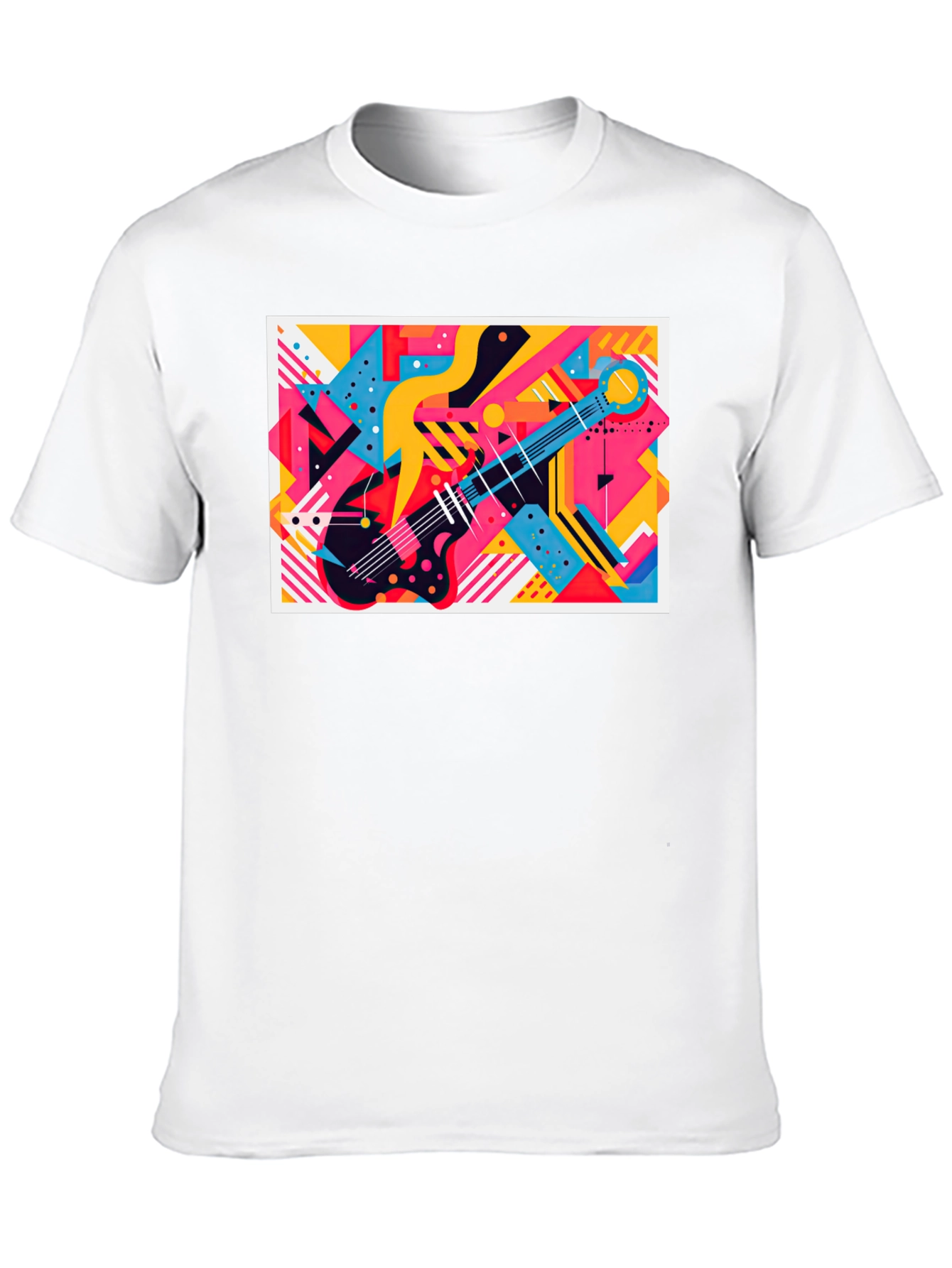 Abstract Guitar Graphic Tee - Trendy Music Lover T-Shirt