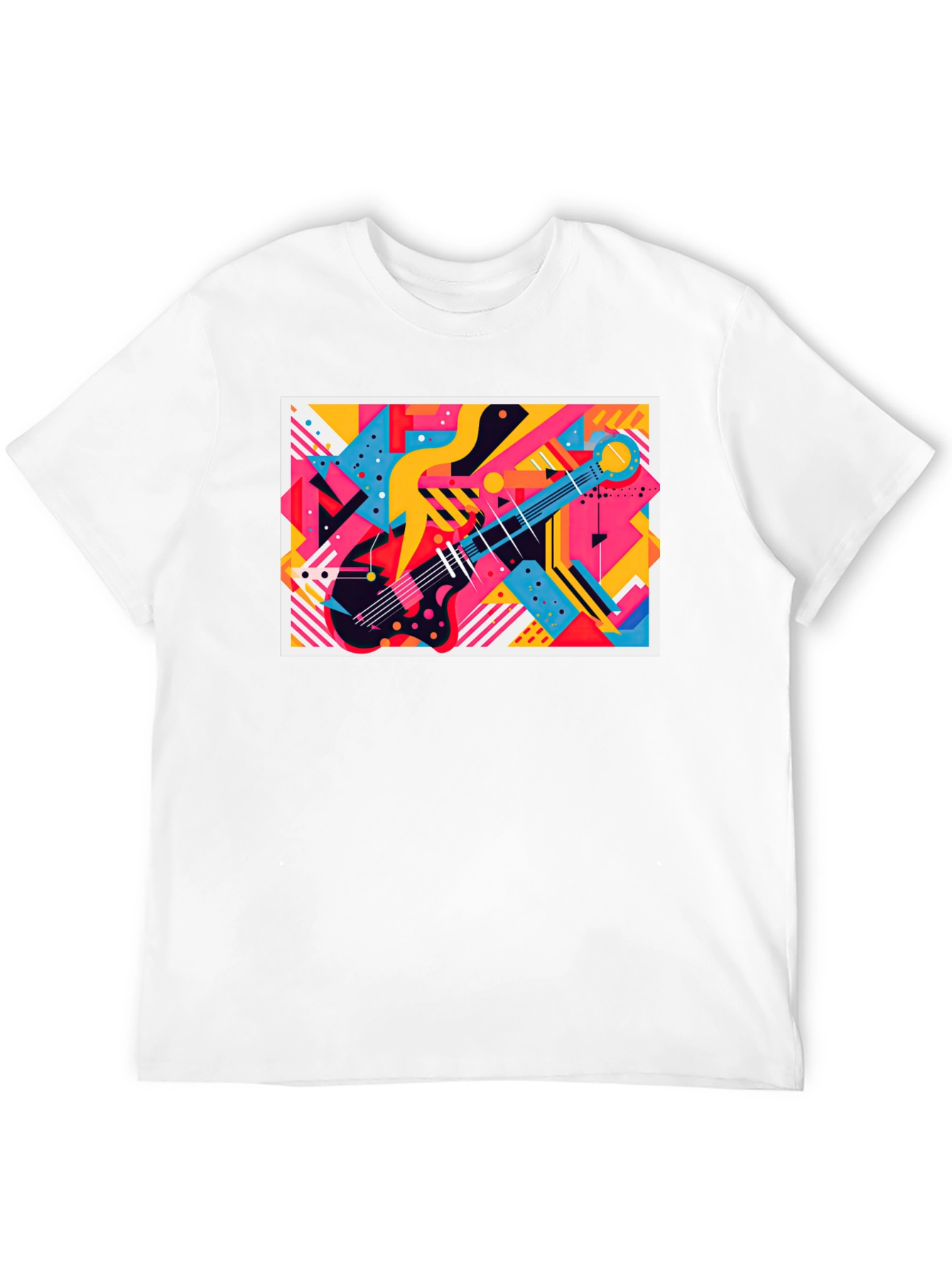 Abstract Guitar Graphic Tee - Trendy Music Lover T-Shirt