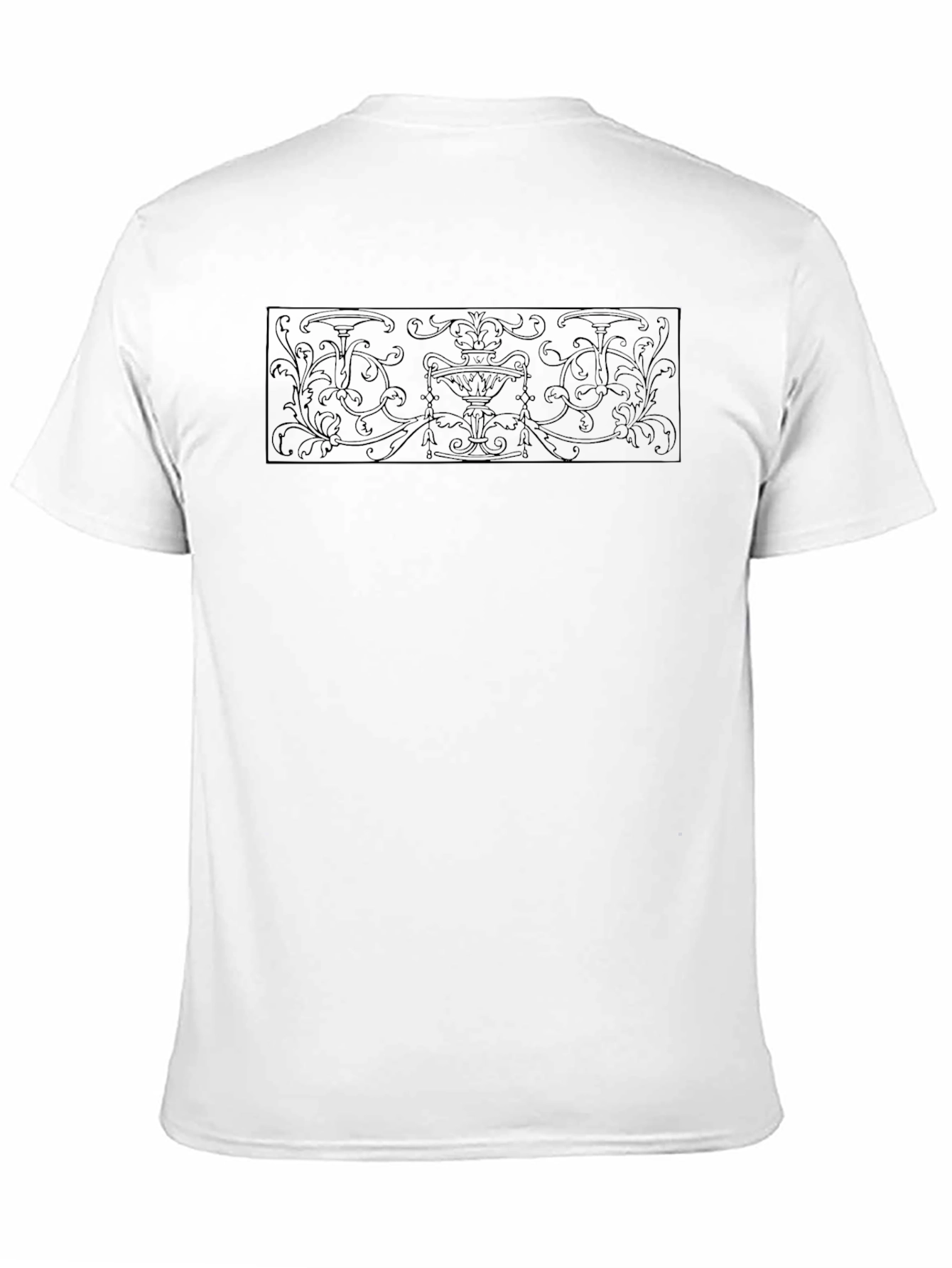 Elegant Black T-Shirt with Ornamental Design