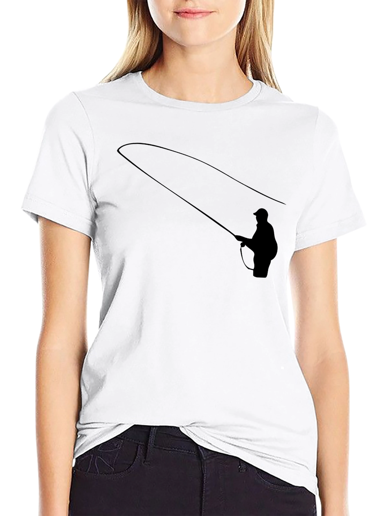Fishing Silhouette Black T-Shirt