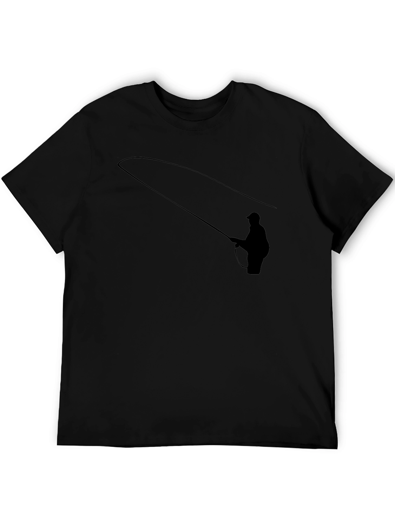 Fishing Silhouette Black T-Shirt