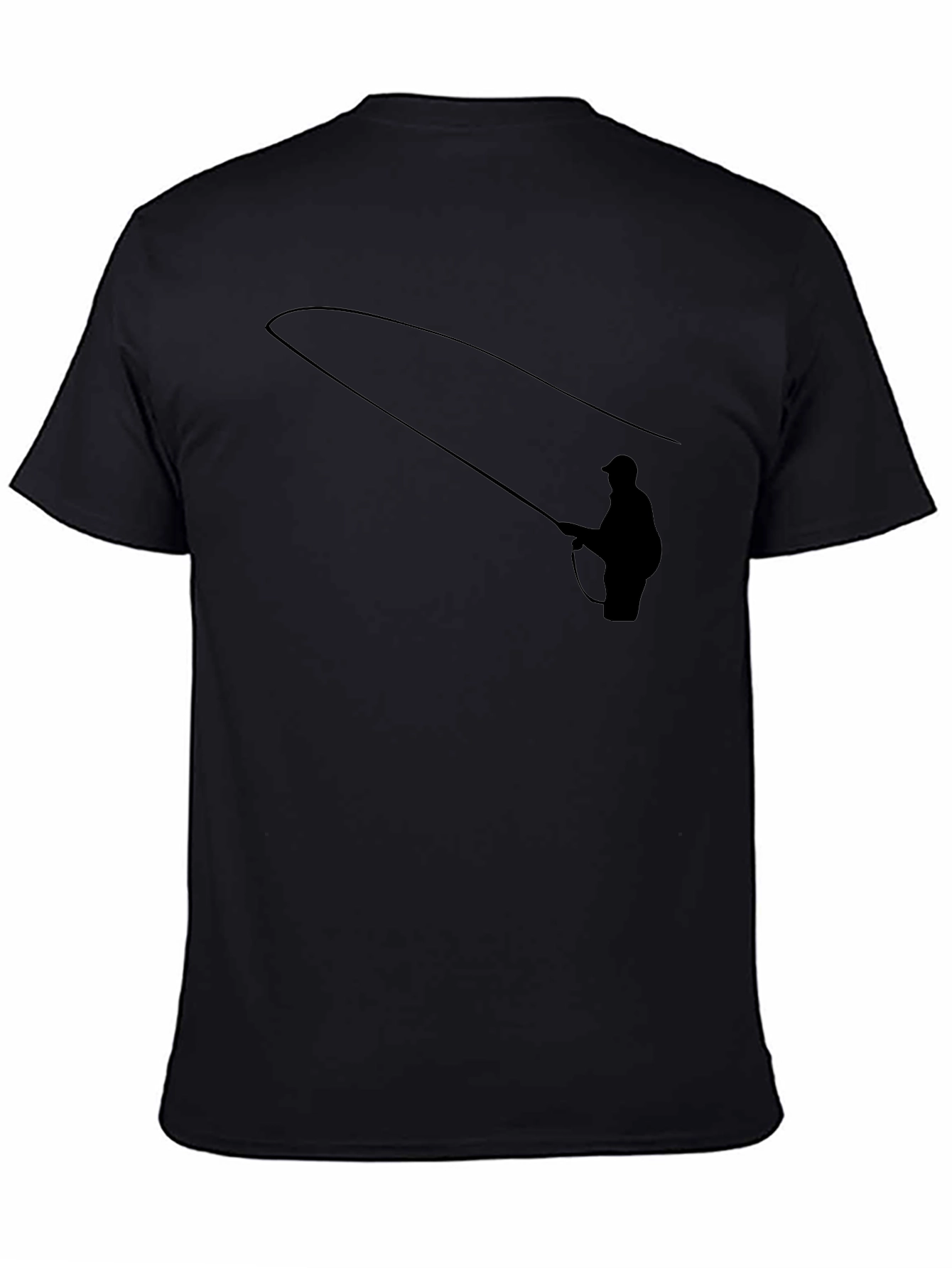 Fishing Silhouette Black T-Shirt