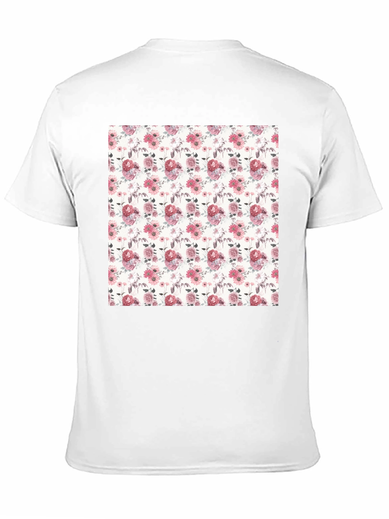 Floral Pattern Black T-Shirt
