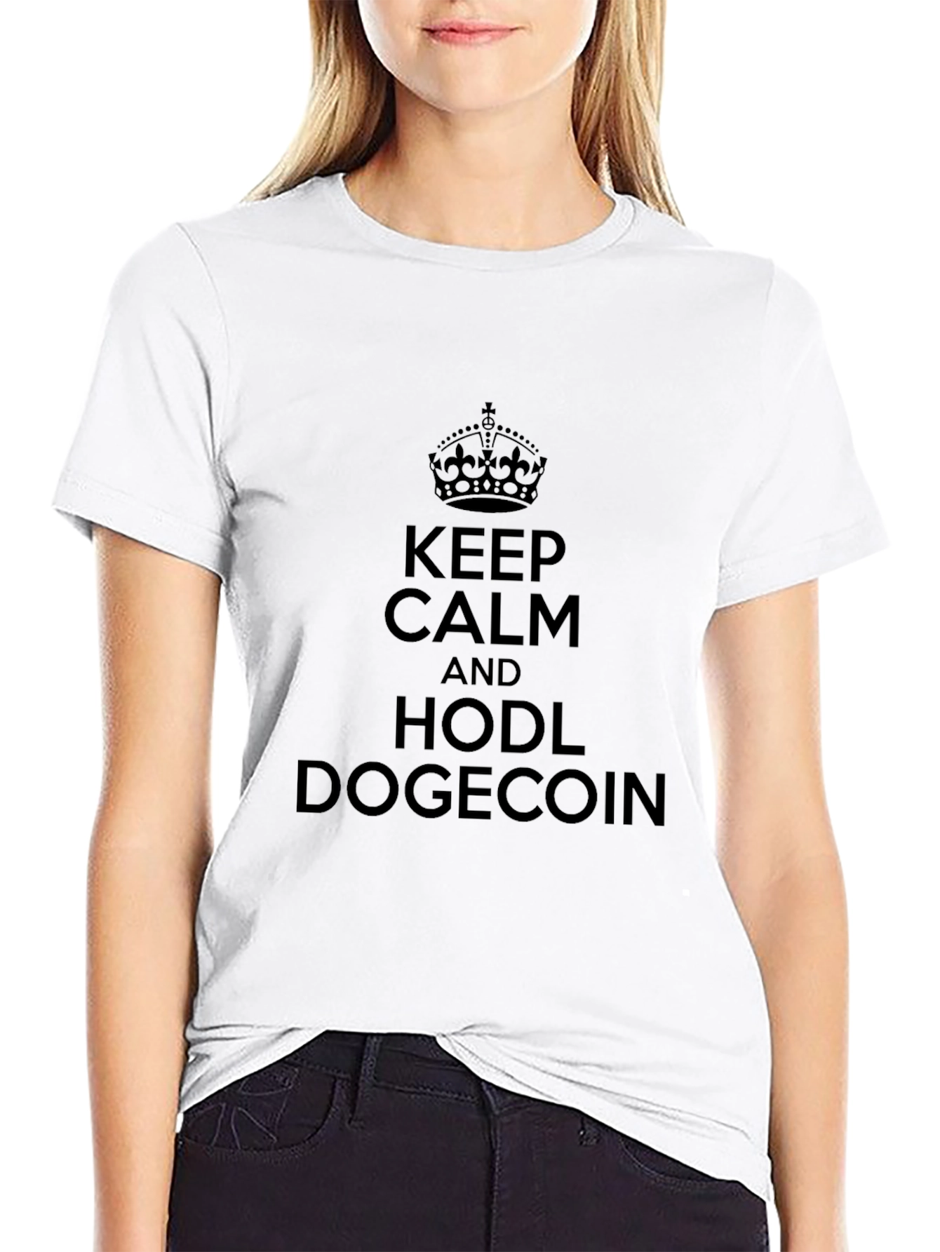 Keep Calm HODL Dogecoin T-Shirt - Black