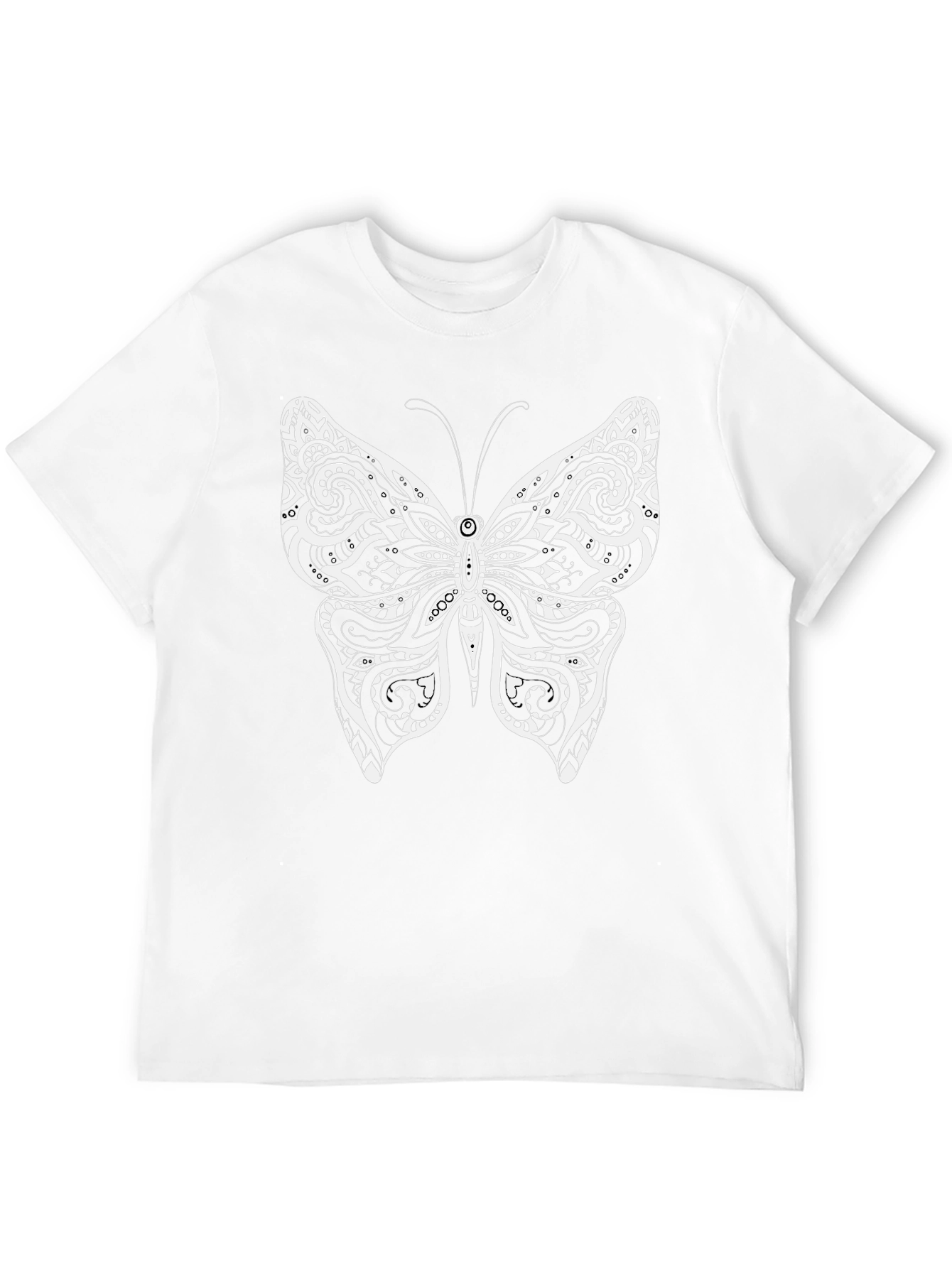Tribal Butterfly Graphic Print Black T-Shirt