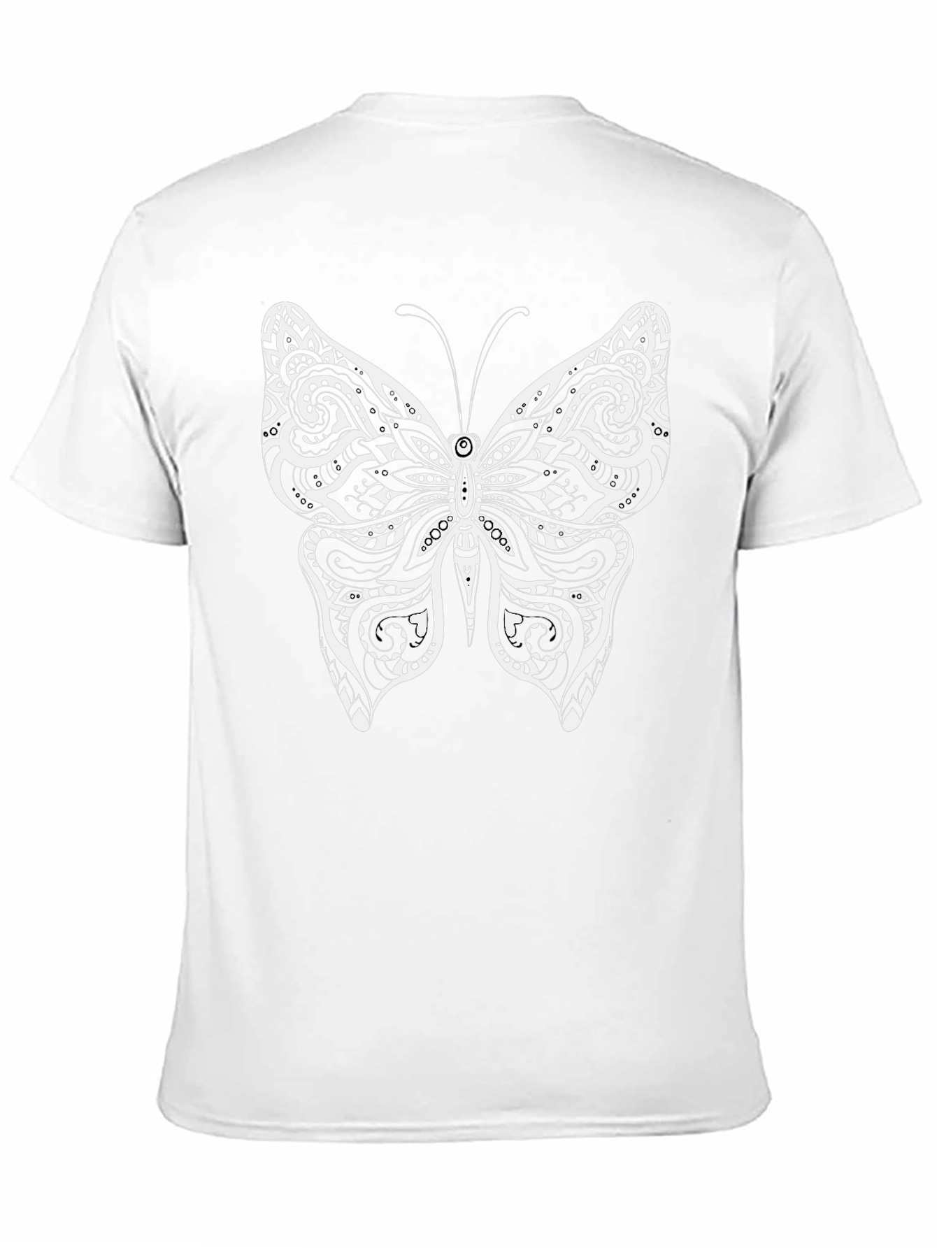Tribal Butterfly Graphic Print Black T-Shirt