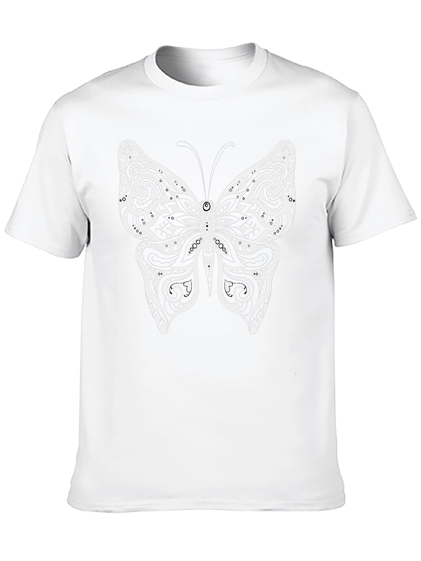 Tribal Butterfly Graphic Print Black T-Shirt