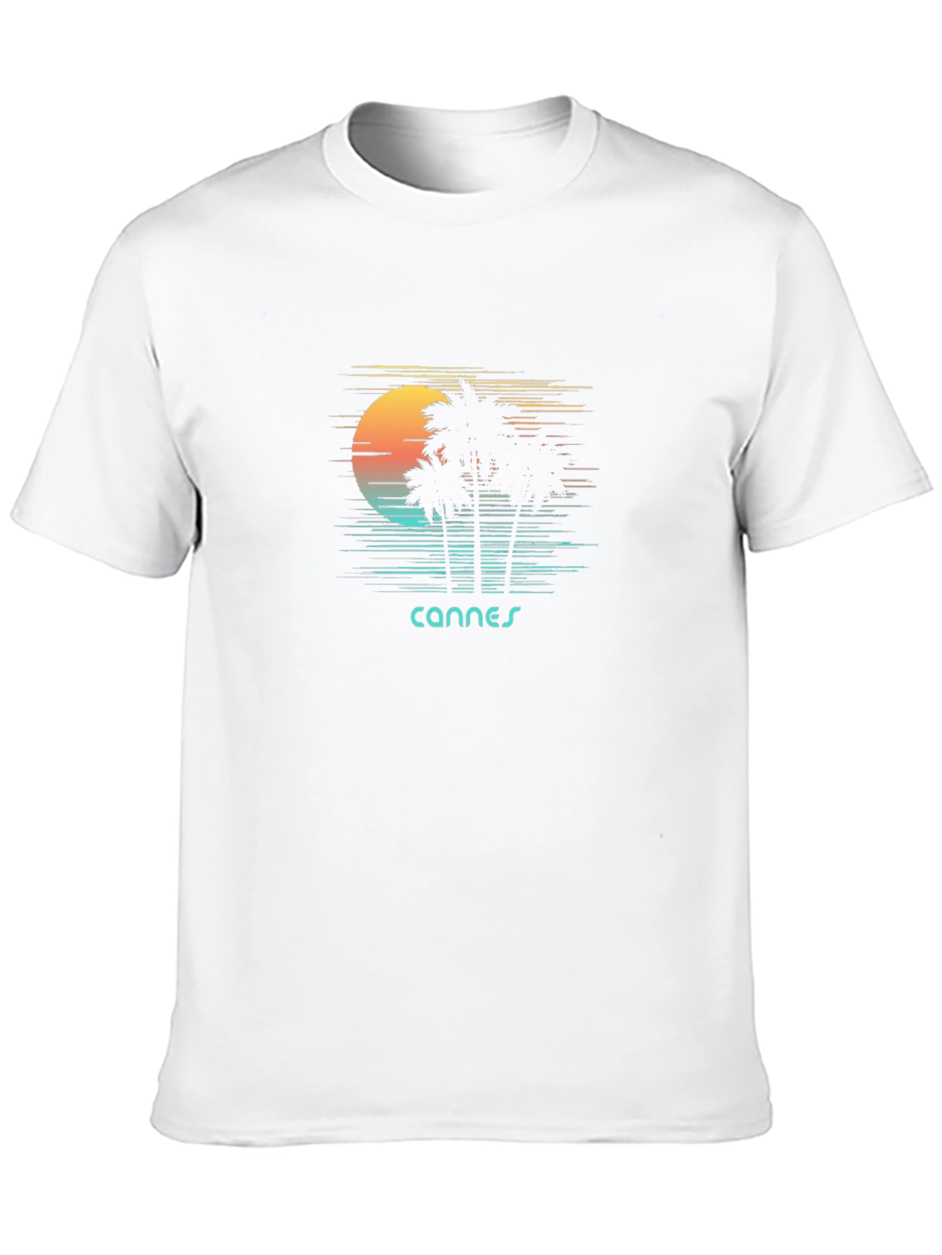Retro Cannes Palm Tee - Black