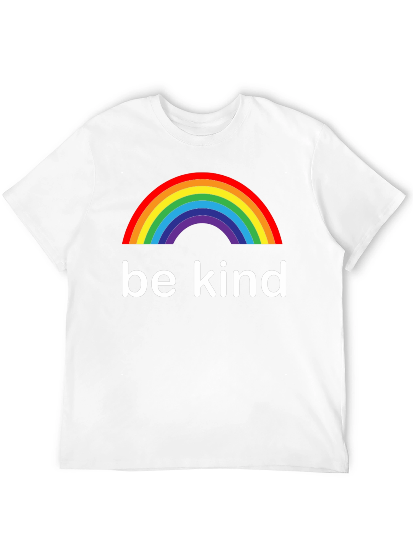 Be Kind Rainbow Graphic Tee - Black Cotton T-Shirt