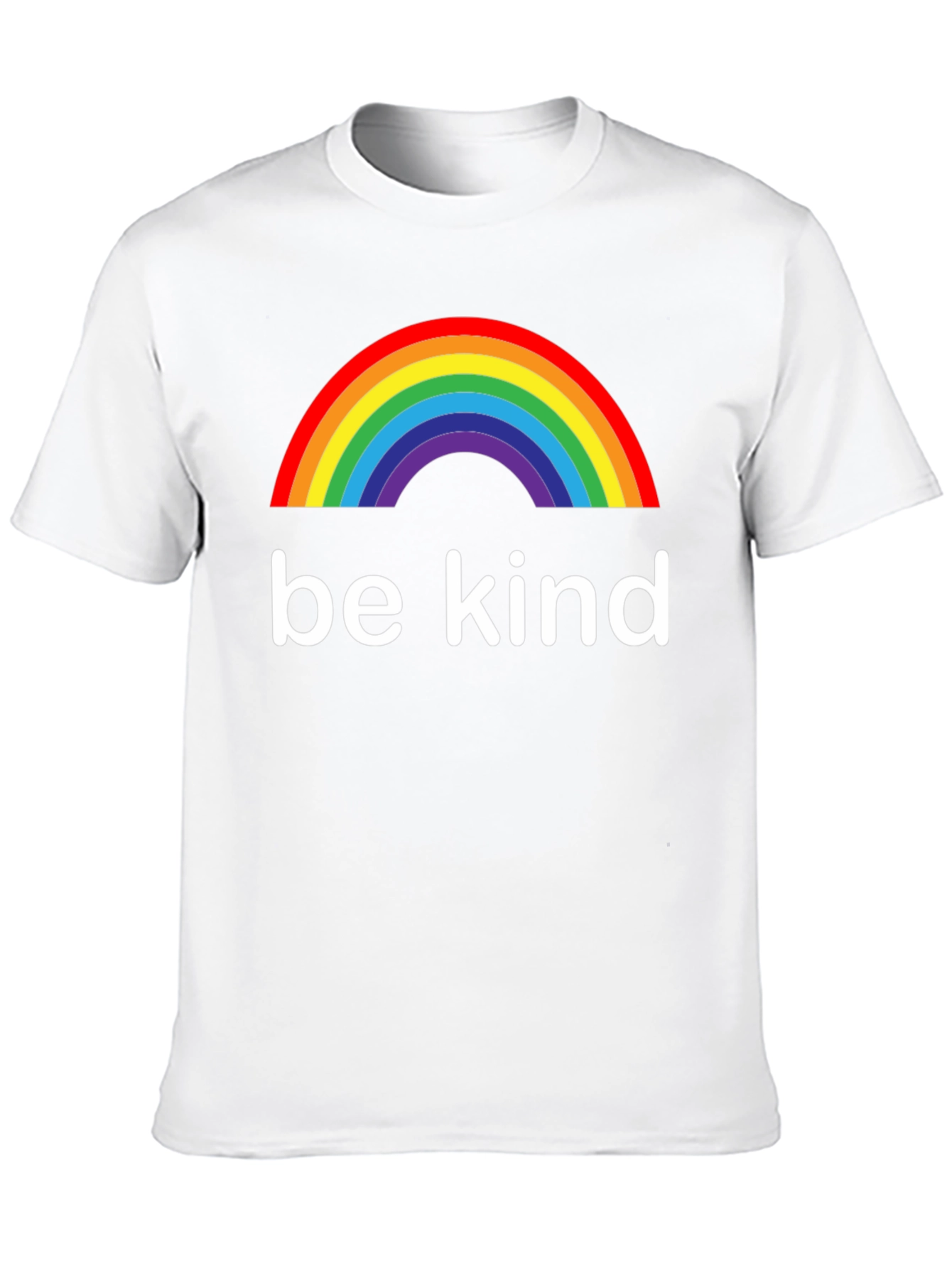 Be Kind Rainbow Graphic Tee - Black Cotton T-Shirt