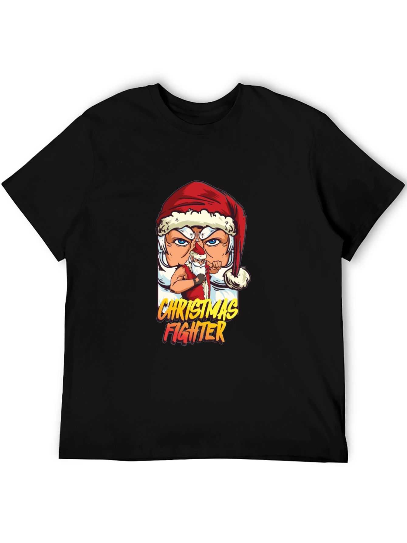 Christmas Fighter Graphic Tee - Black T-Shirt
