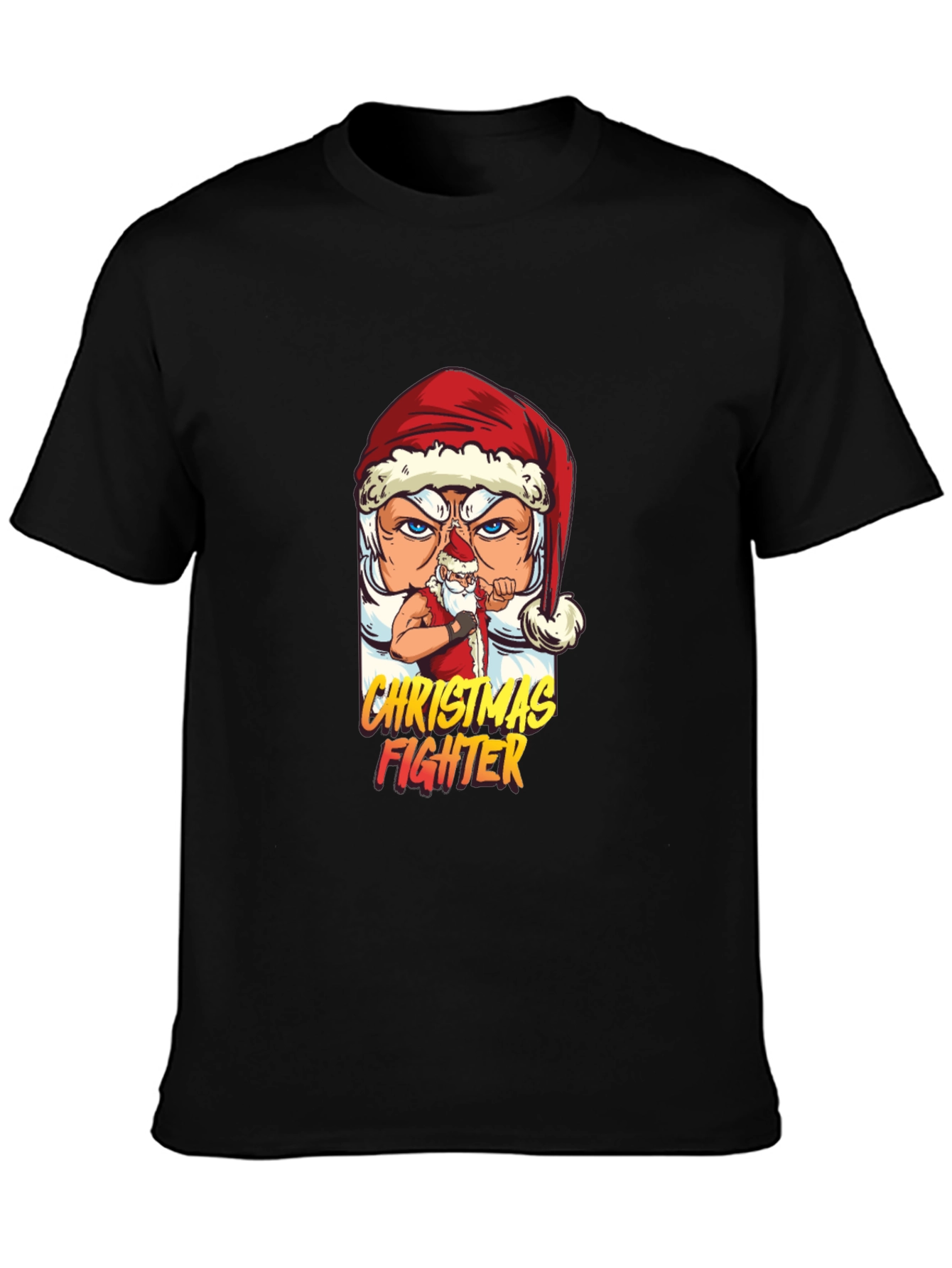 Christmas Fighter Graphic Tee - Black T-Shirt