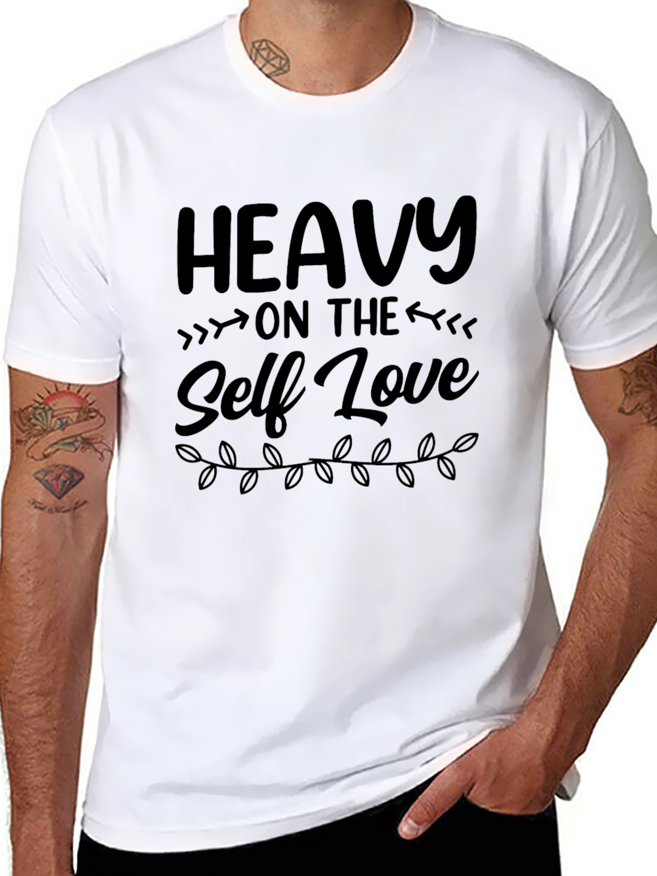 Heavy On The Self Love Black Graphic T-Shirt