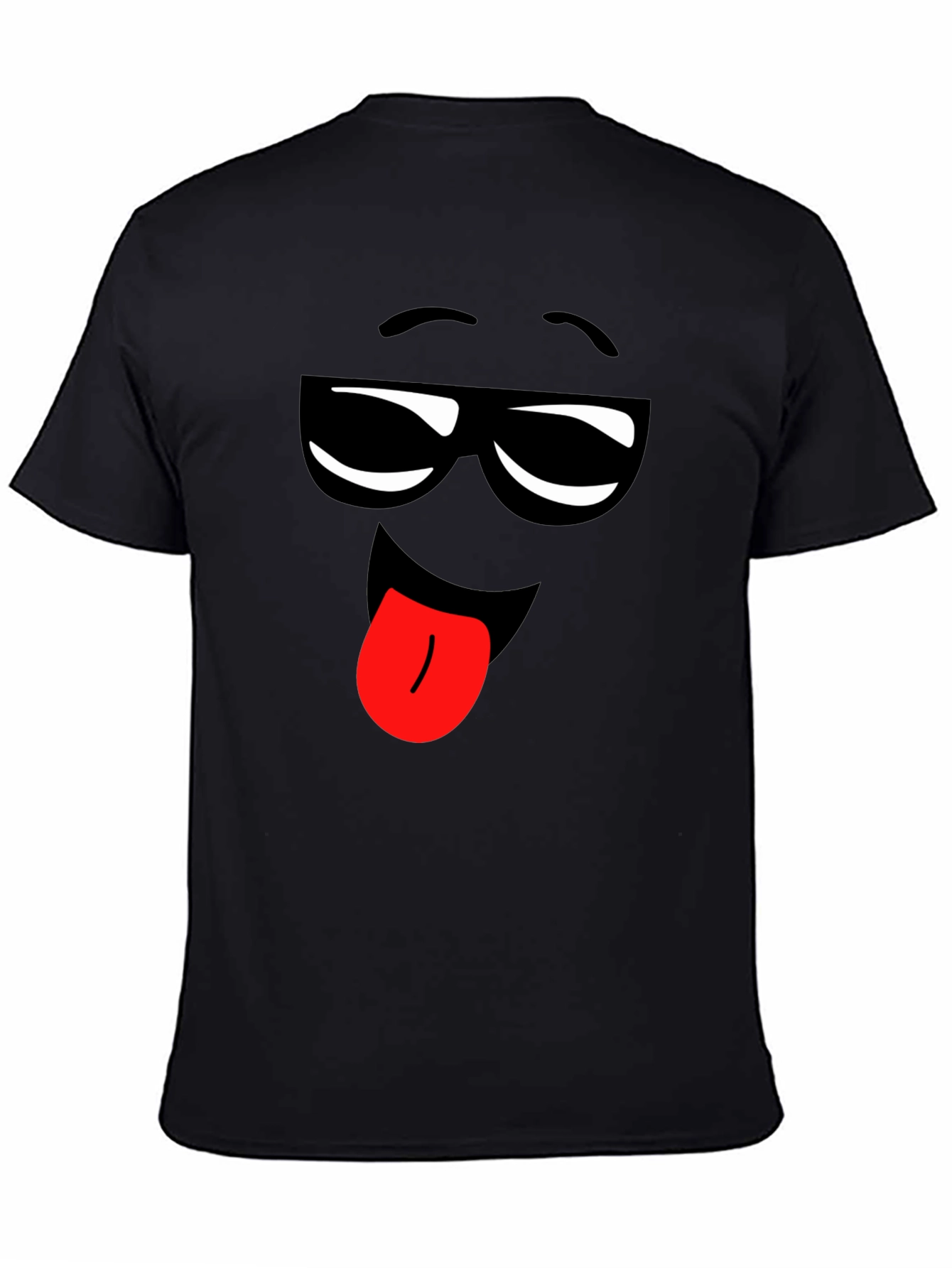 Funny Emoji Face Black T-Shirt