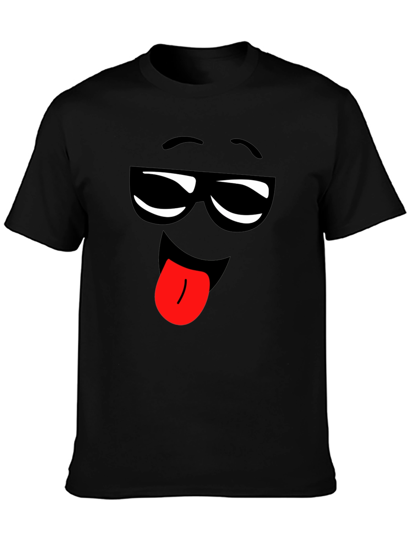 Funny Emoji Face Black T-Shirt