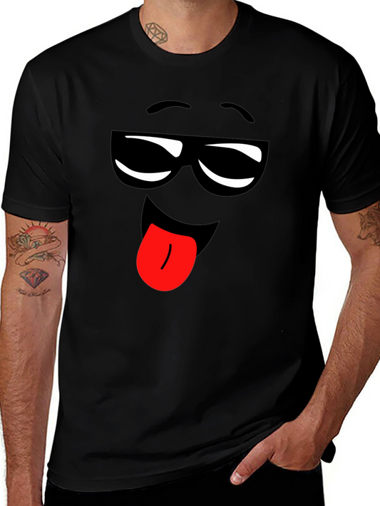 Funny Emoji Face Black T-Shirt