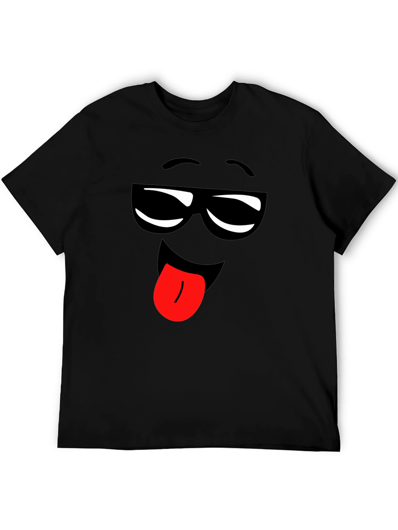 Funny Emoji Face Black T-Shirt