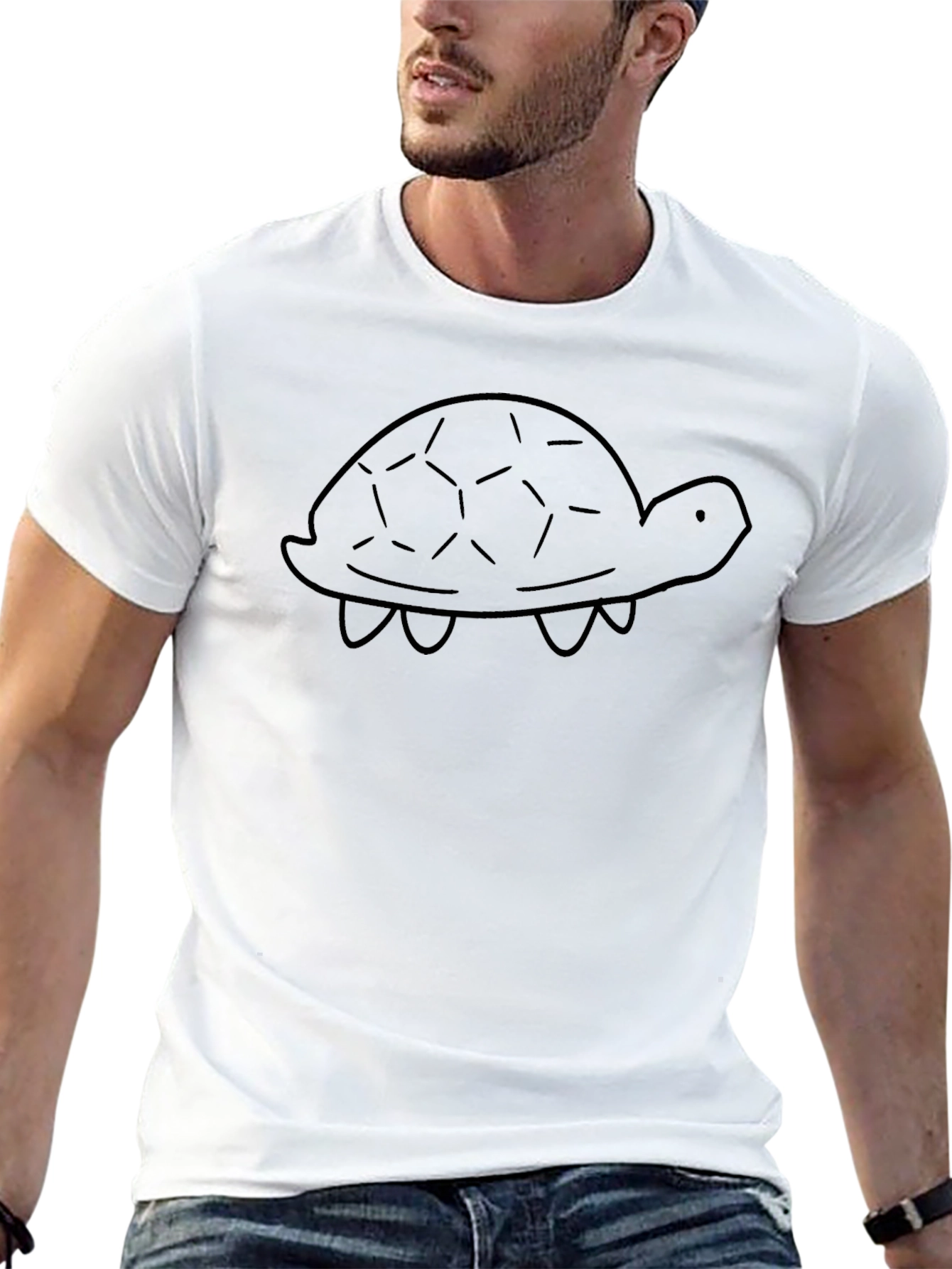 Turtle Graphic Tee - Classic Black Cotton