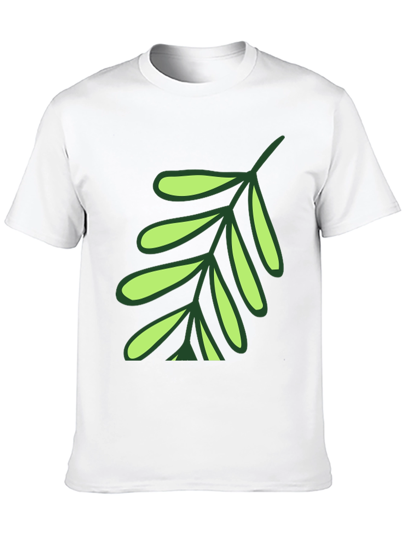 Leaf Design T-Shirt - Black Cotton Blend