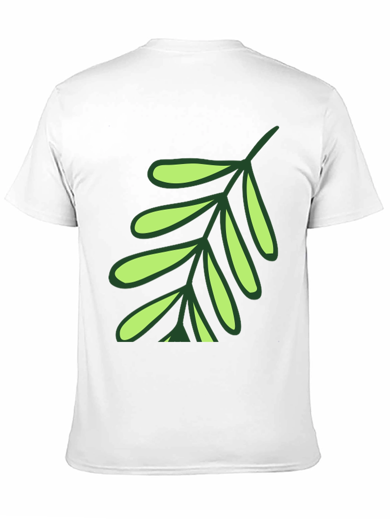 Leaf Design T-Shirt - Black Cotton Blend