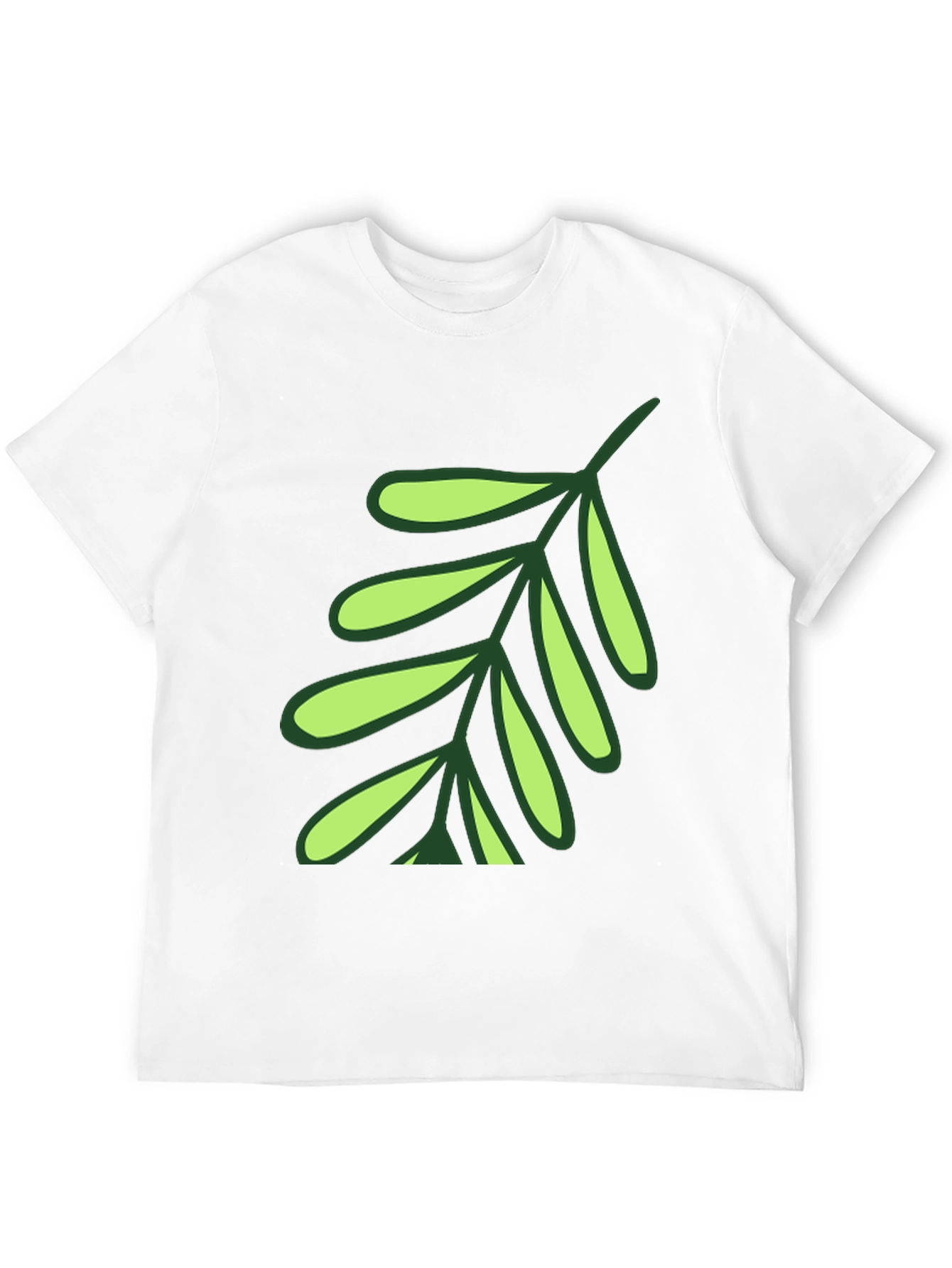 Leaf Design T-Shirt - Black Cotton Blend