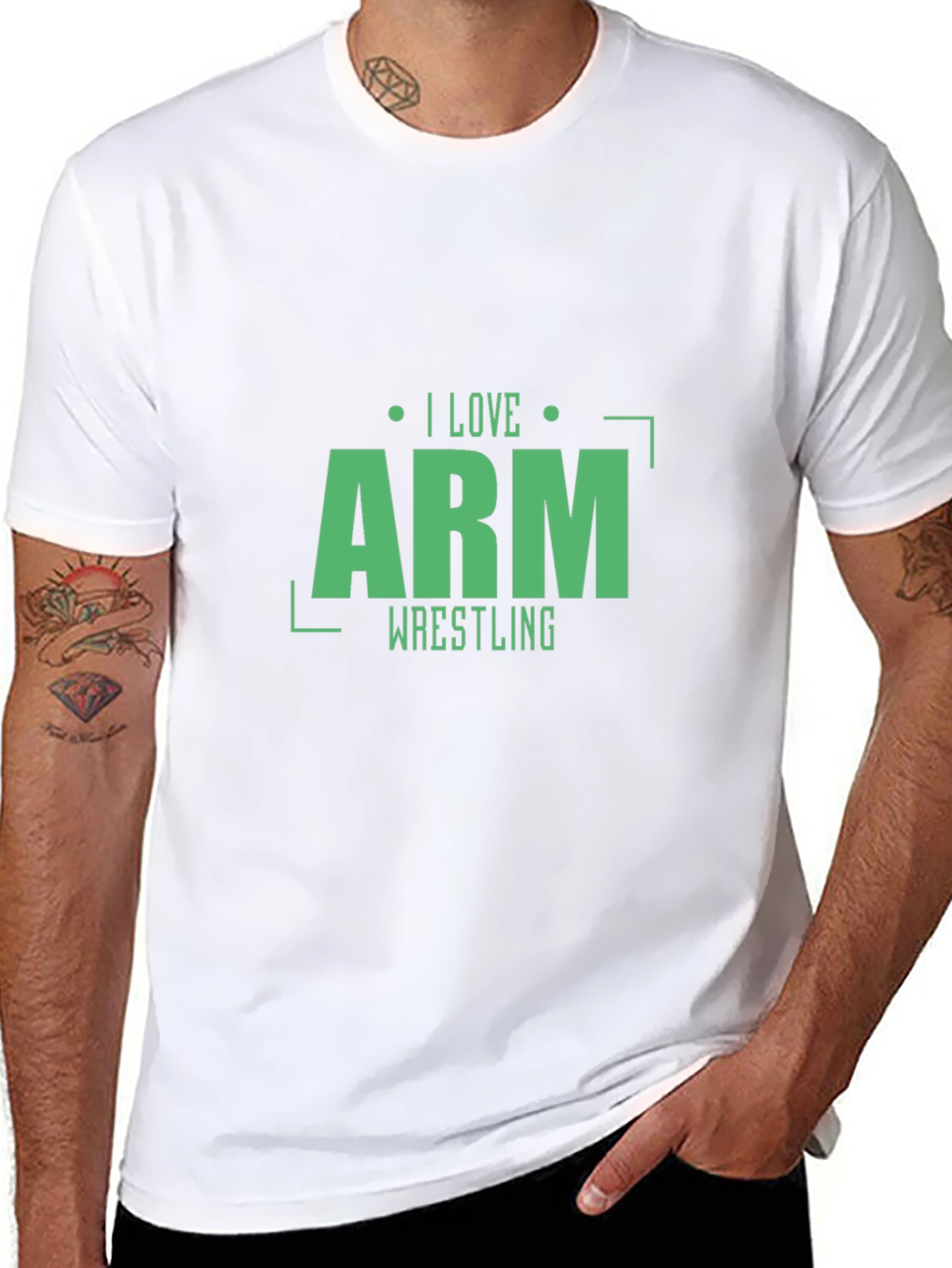 I Love Arm Wrestling T-Shirt - Black Stylish Design