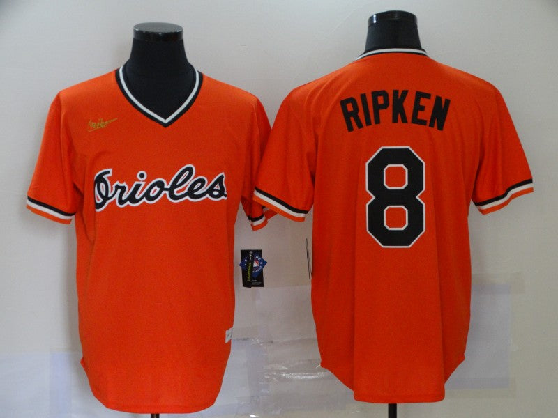 Men's Baltimore Orioles Cal Ripken Jr. #8 Orange Replica Team Jerseys