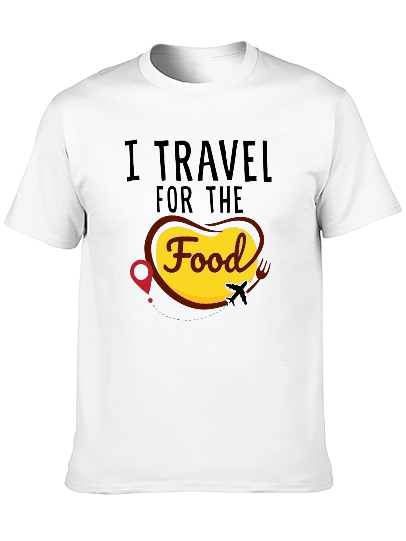 I Travel for the Food Black T-Shirt
