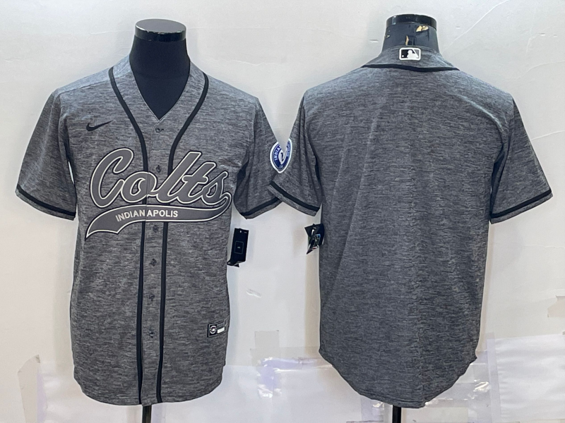 Men's Indianapolis Colts Gray Game Blank Jerseys