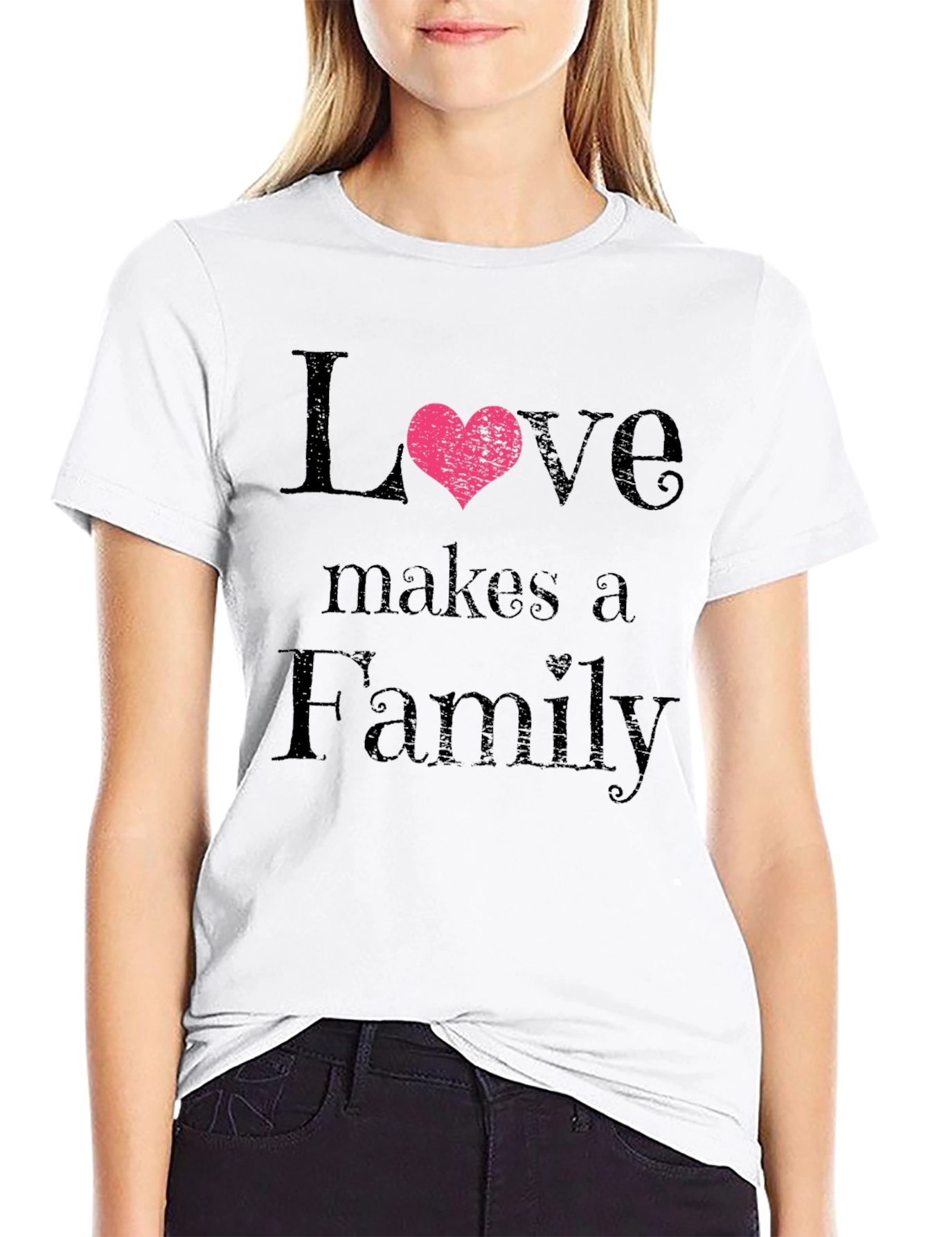 Love Makes a Family Black T-Shirt
