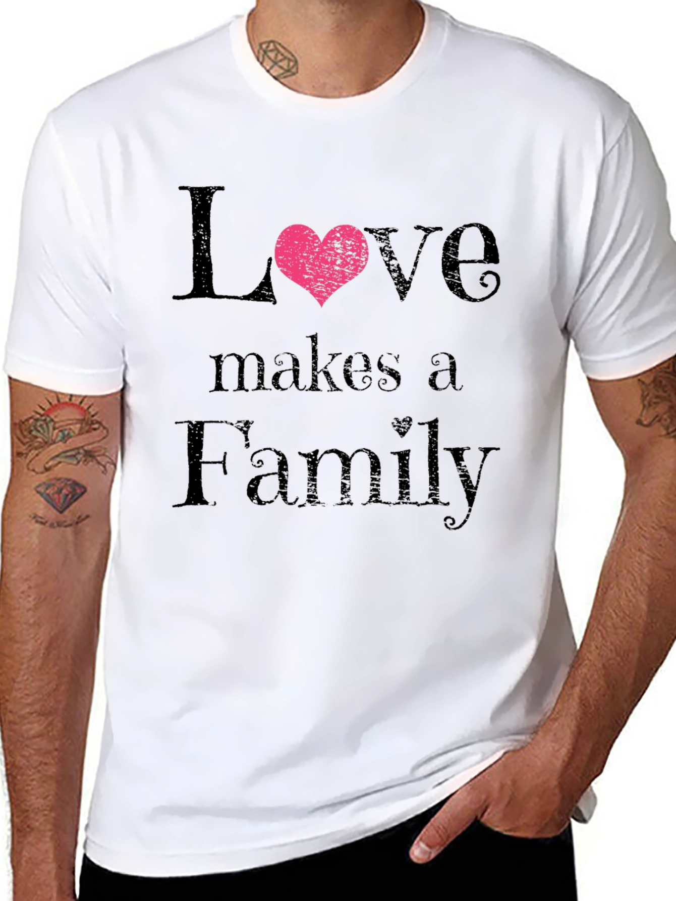 Love Makes a Family Black T-Shirt
