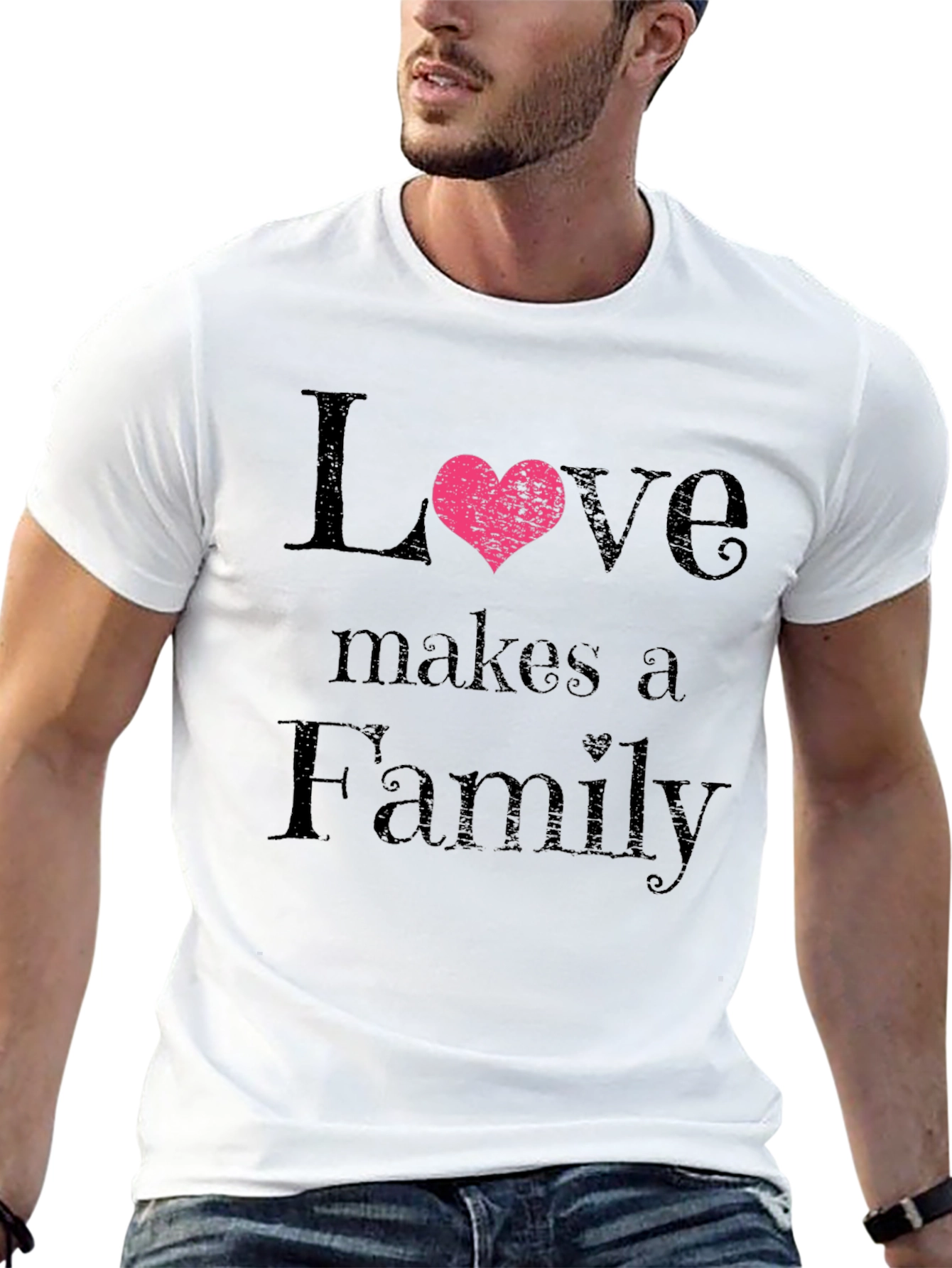Love Makes a Family Black T-Shirt