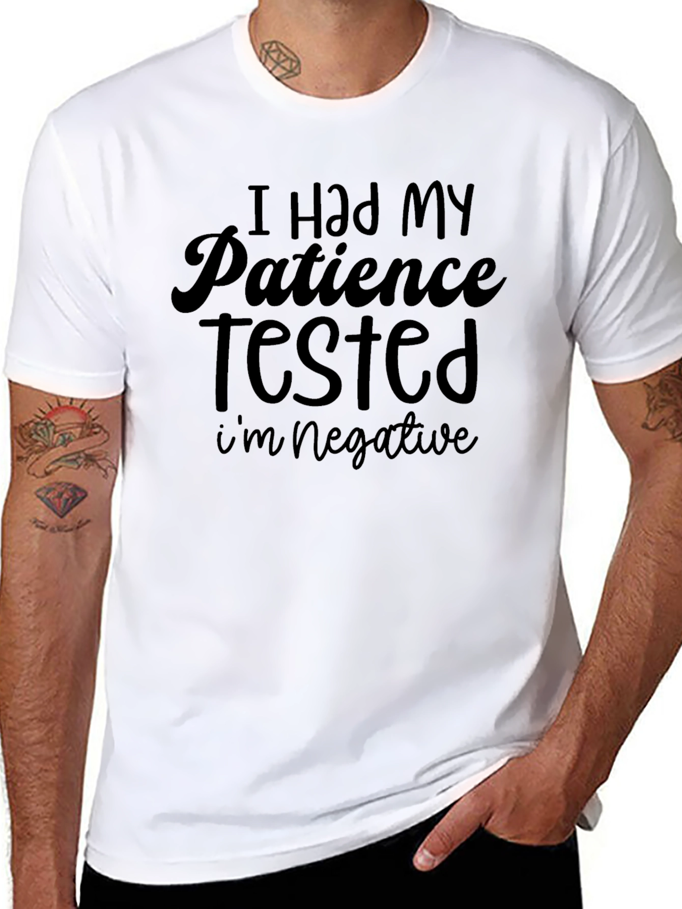 Patience Tested Negative Funny Graphic Tee