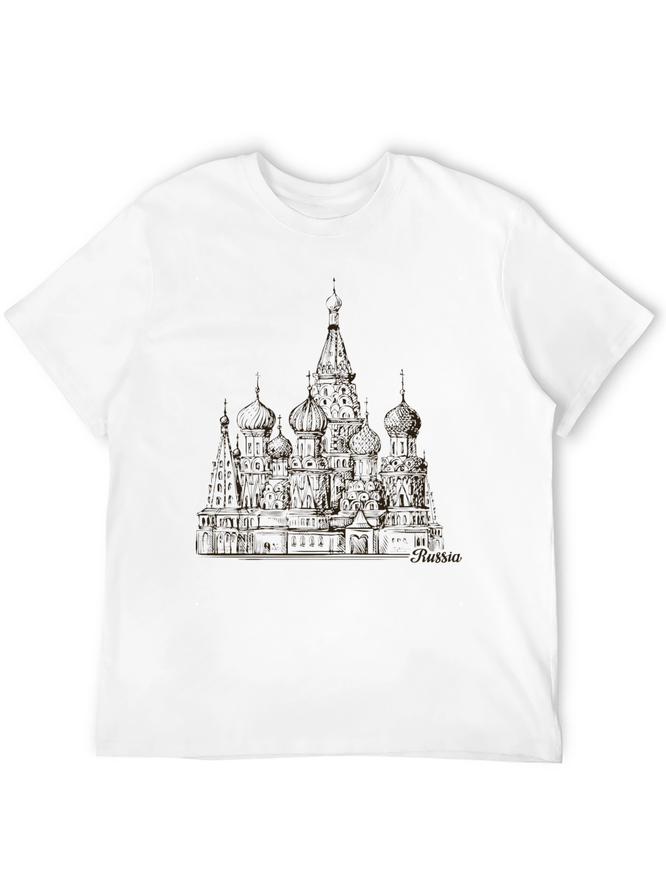 Russia St. Basils Cathedral Graphic Tee - Black