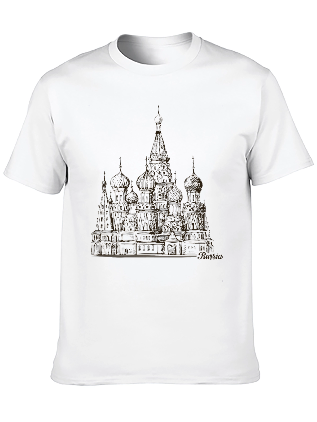 Russia St. Basils Cathedral Graphic Tee - Black
