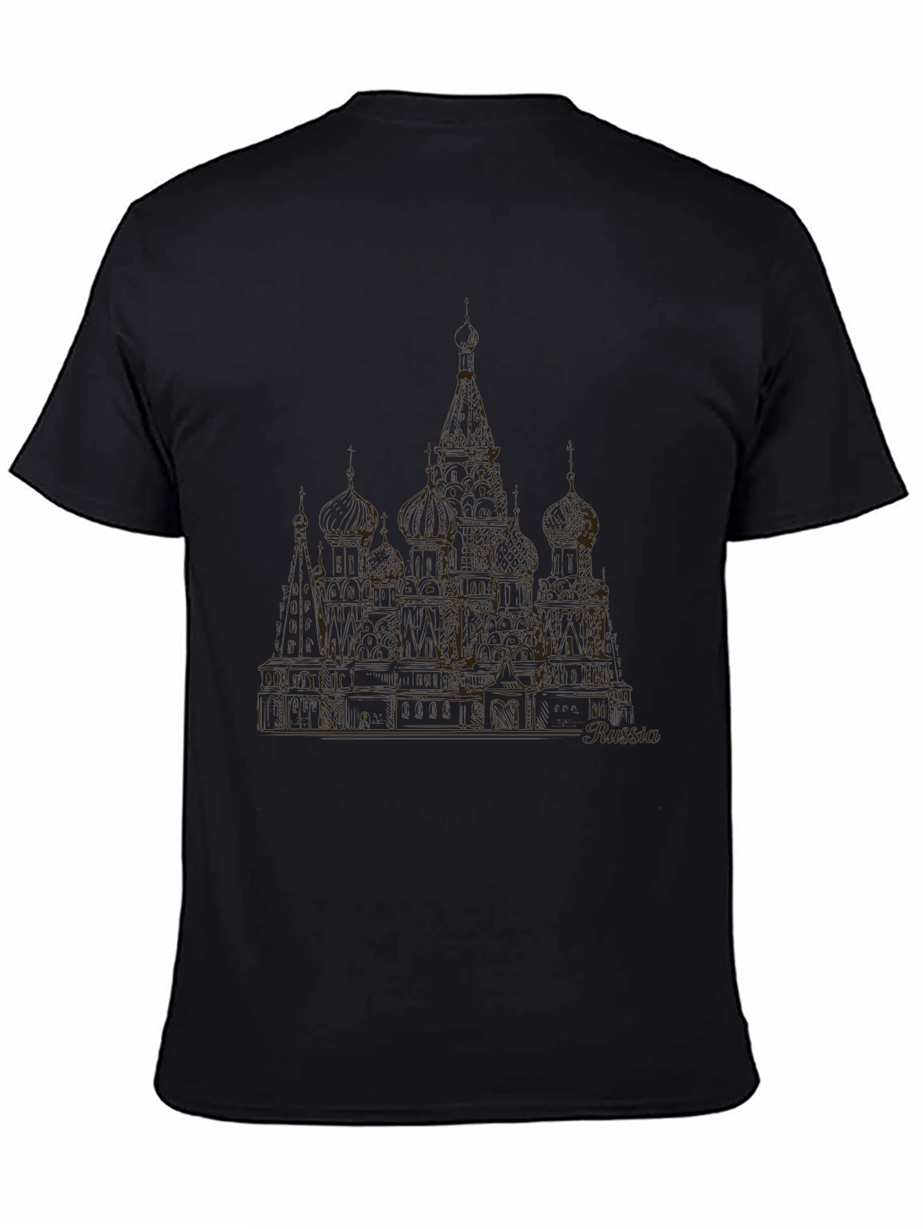 Russia St. Basils Cathedral Graphic Tee - Black