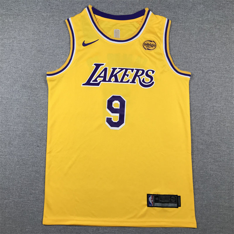 Men's Los Angeles Lakers Bronny James #9 Gold Swingman Player Jerseys - Icon Edition