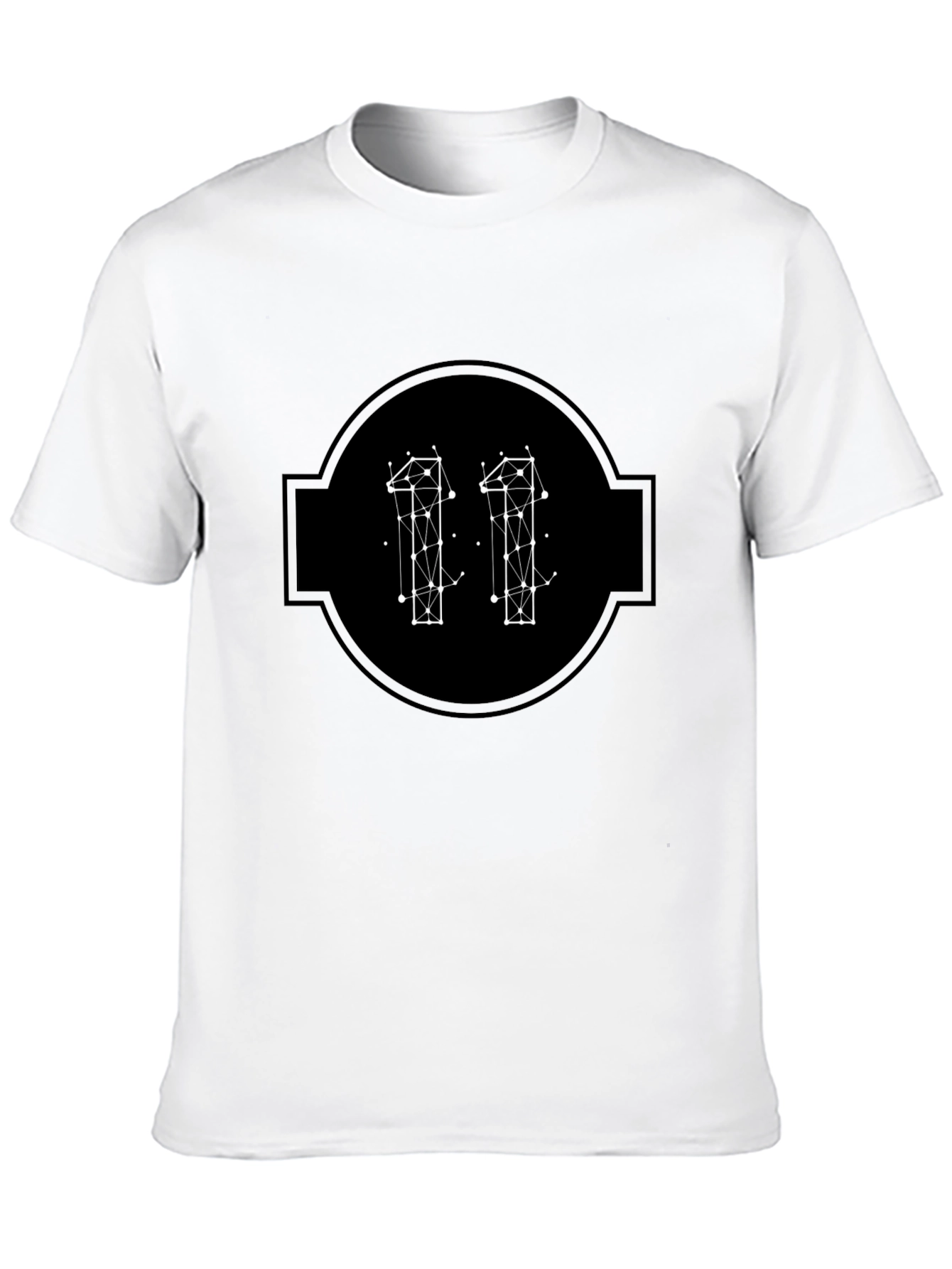 Geometric Eleven Graphic Tee - Modern Black T-Shirt