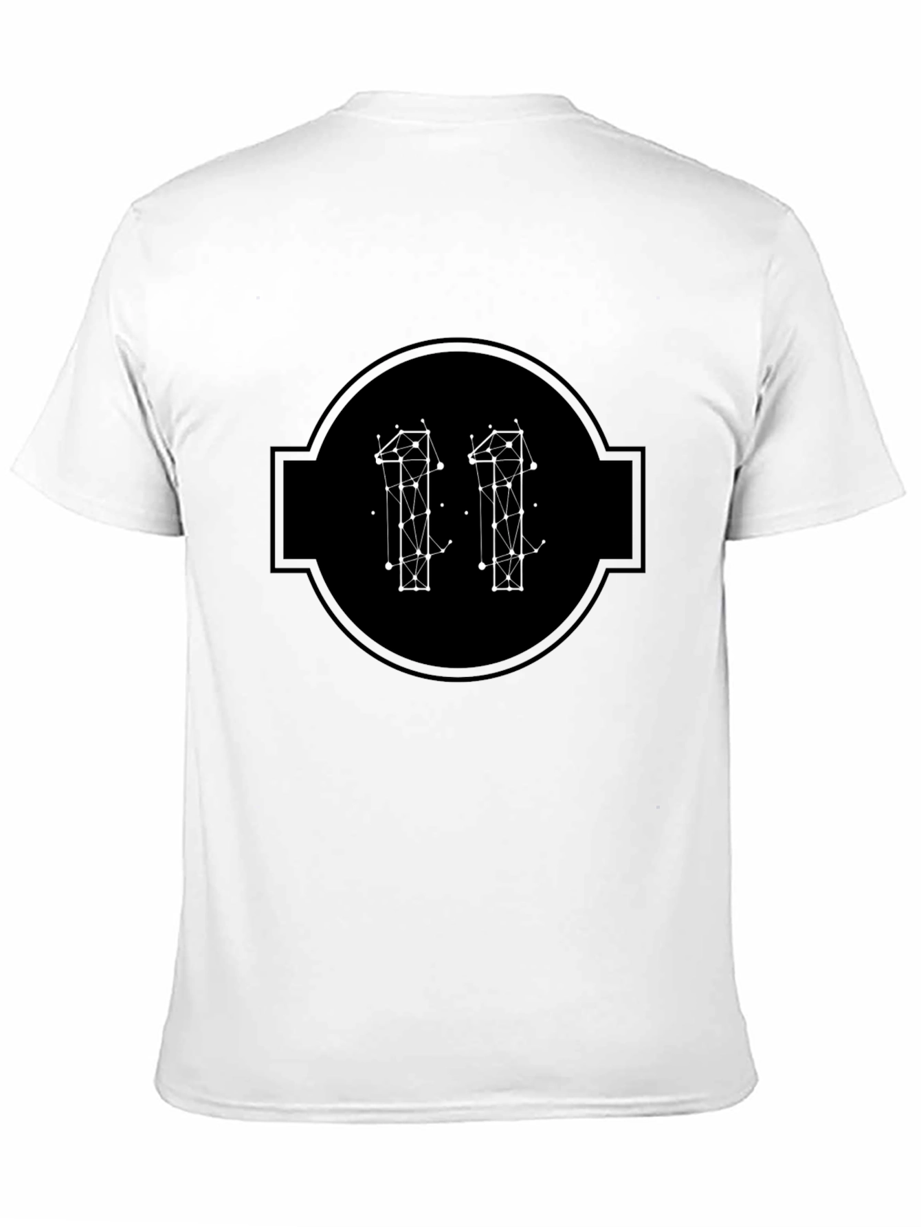 Geometric Eleven Graphic Tee - Modern Black T-Shirt