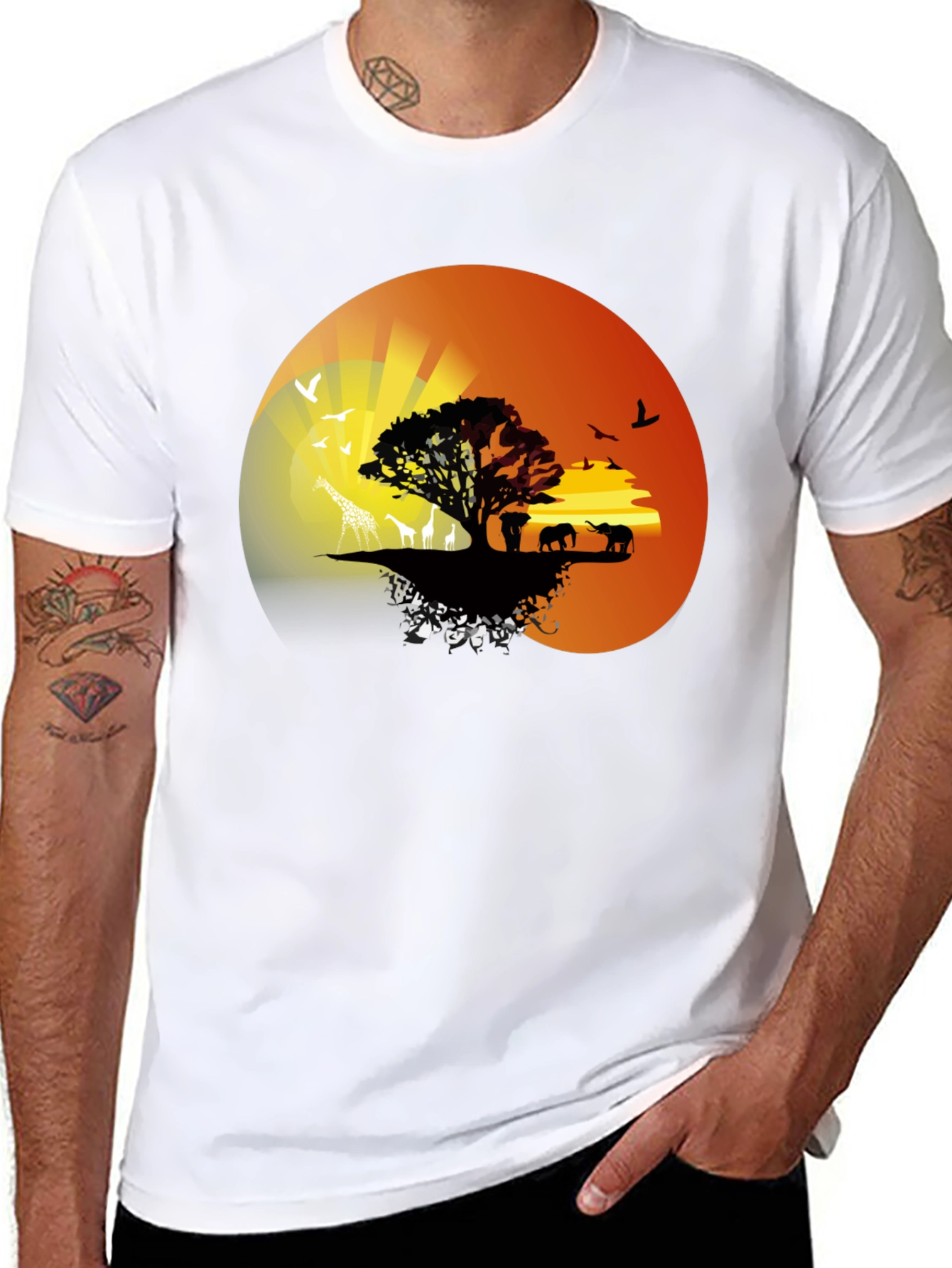 African Sunset Graphic Tee - Nature Lovers T-Shirt