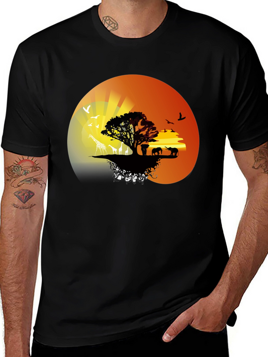 African Sunset Graphic Tee - Nature Lovers T-Shirt