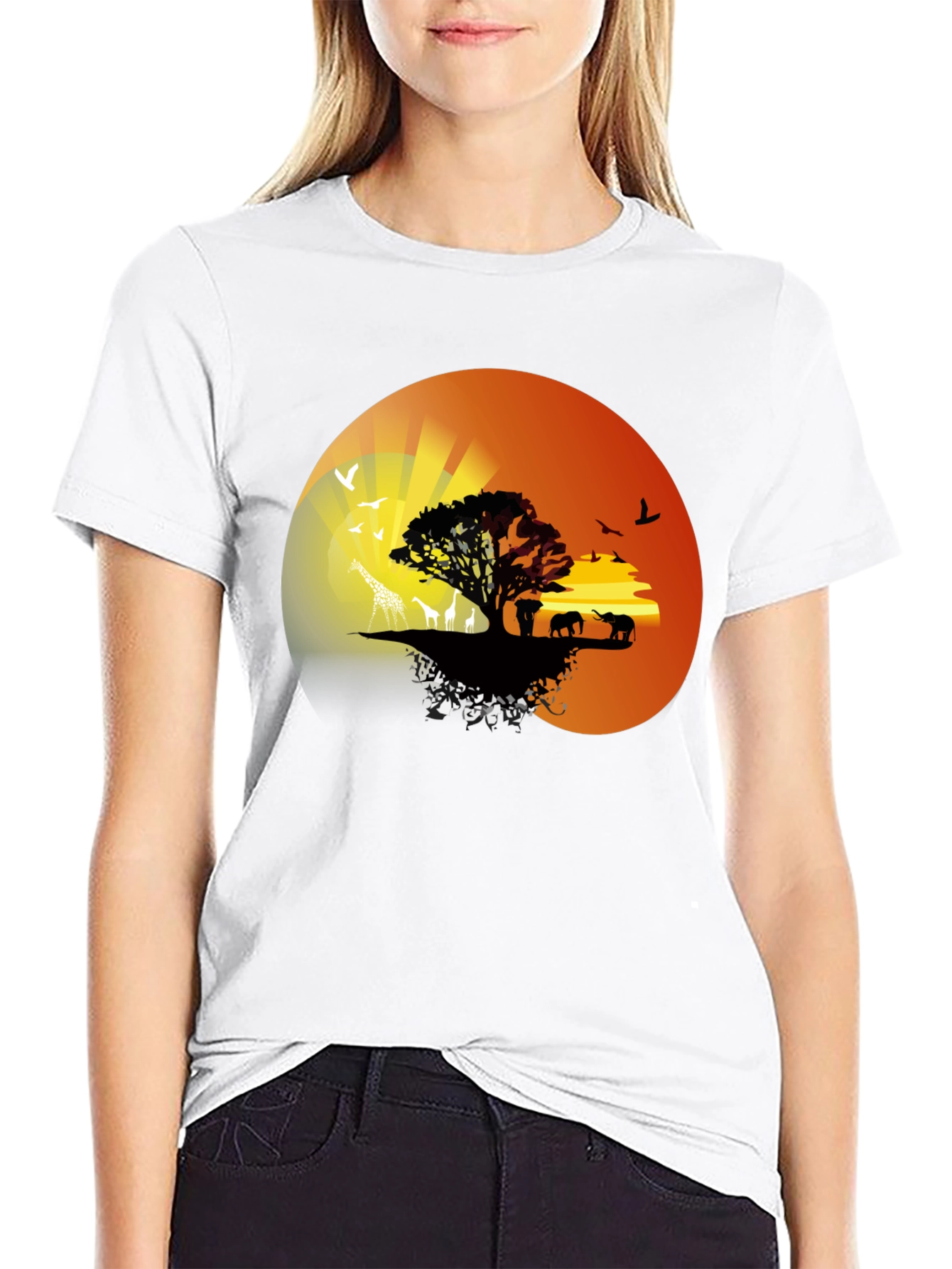 African Sunset Graphic Tee - Nature Lovers T-Shirt