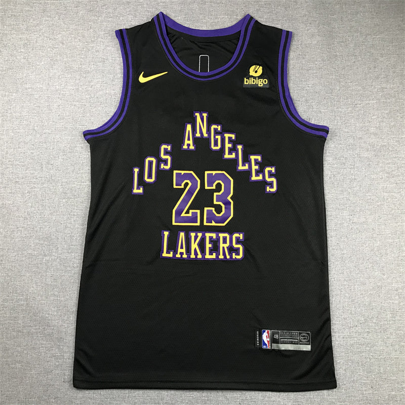 Men's Los Angeles Lakers LeBron James #23 Black 2023/24 Swingman Jerseys - City Edition