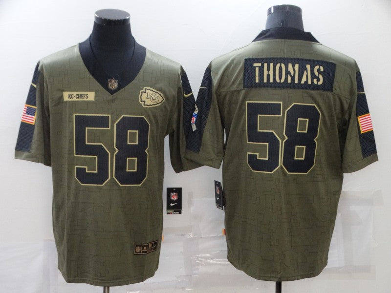 Men's Kansas City Chiefs Derrick Thomas #58 Brown Game Jerseys